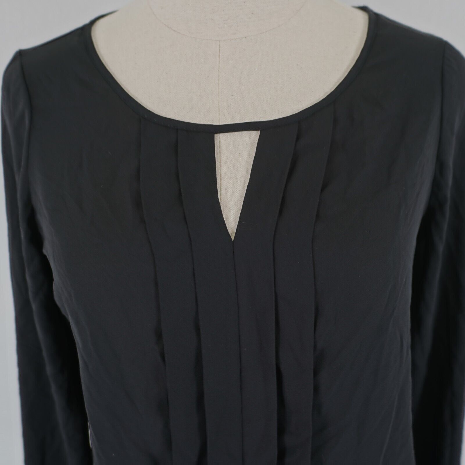 Express Express Black Ruffles Keyhole Long Sleeve Sheer XS Blouse / Size XS / US 0-2 / IT 36-38 - 2 Thumbnail
