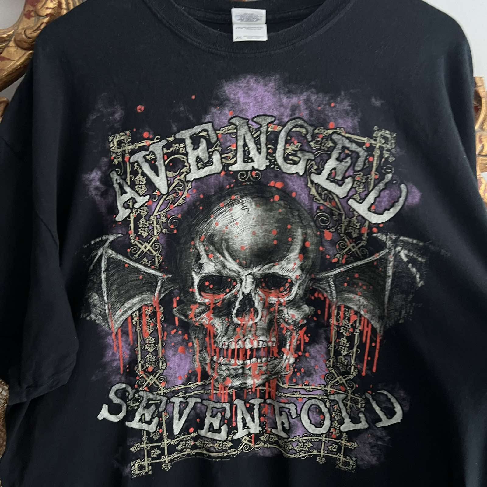 Band Tees Vintage Avenged Sevenfold Black skull T-Shirt Sz XXL Size US XXL / EU 58 / 5 - 4 Thumbnail