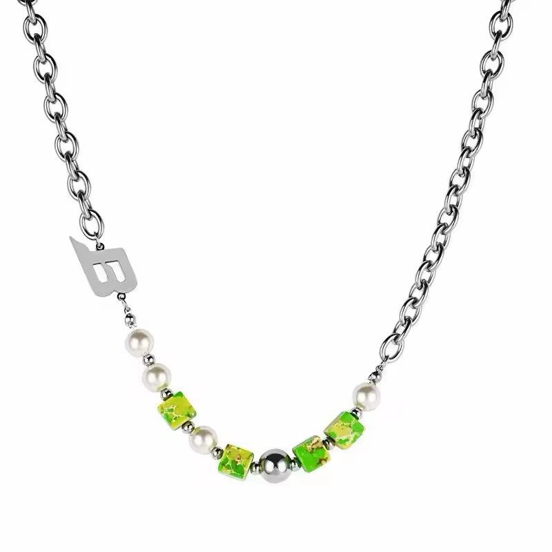 Jewelry Pendant Pearl Rhinestone Stainless Steel Necklace Chain Size ONE SIZE - 4 Thumbnail