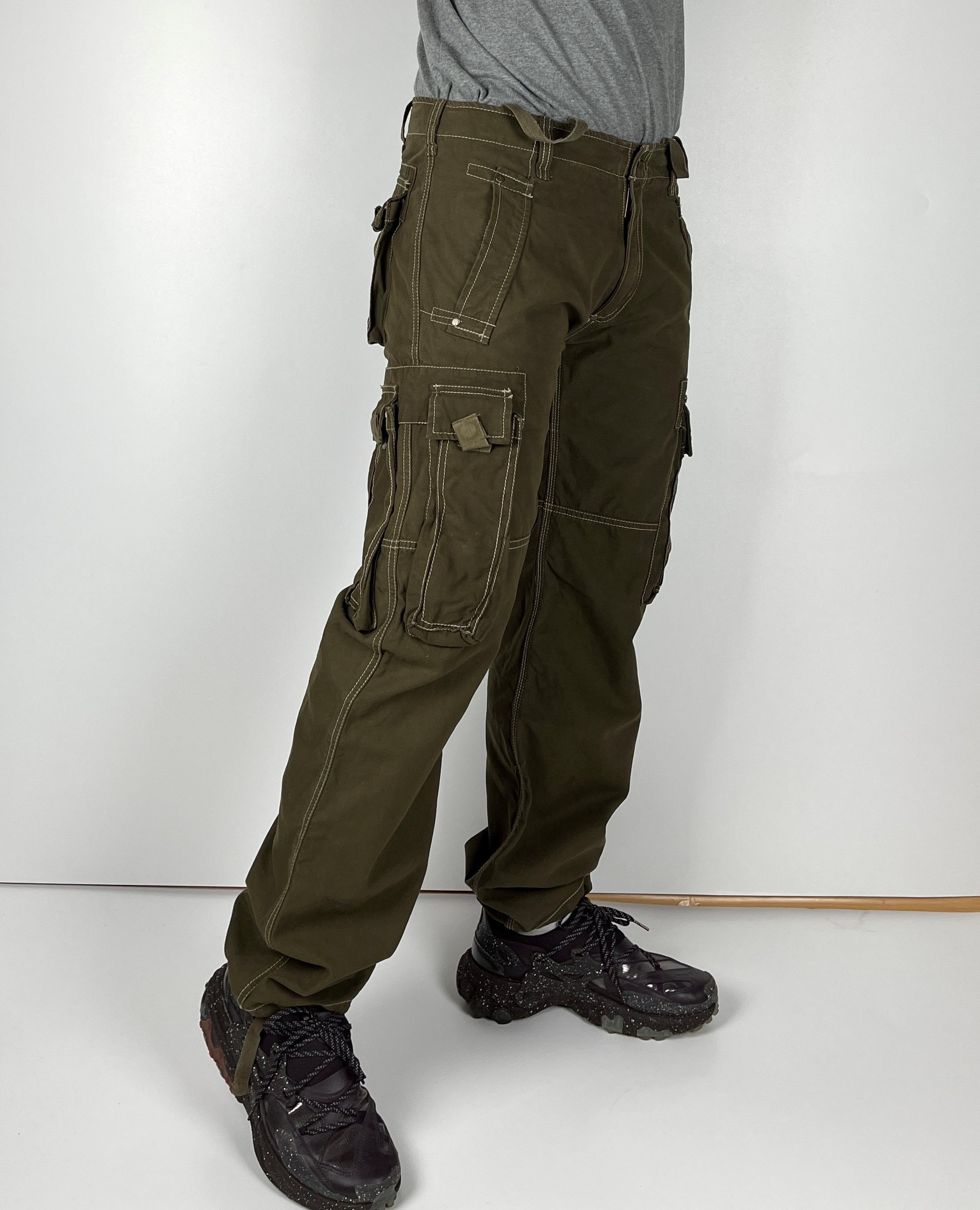 Vintage Vintage Avant Garde Cargo Bondage Multi-Pocket Pants Size US 33 - 3 Thumbnail