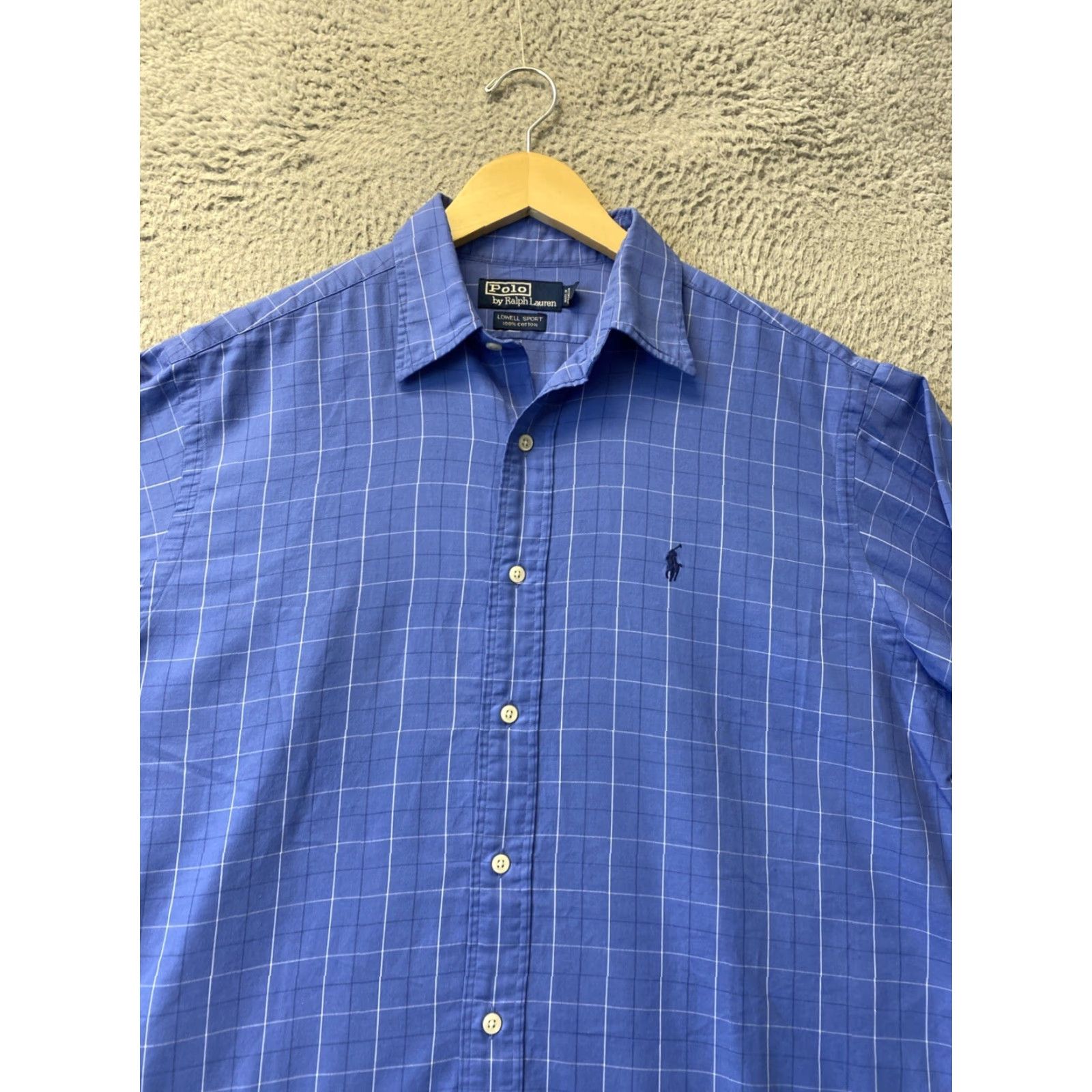 Polo Ralph Lauren VINTAGE Polo Ralph Lauren Classic Button Long Sleeve Shirt - Blue, Adult Medium, Plaid, Casual, Mens Size US M / EU 48-50 / 2 - 2 Thumbnail
