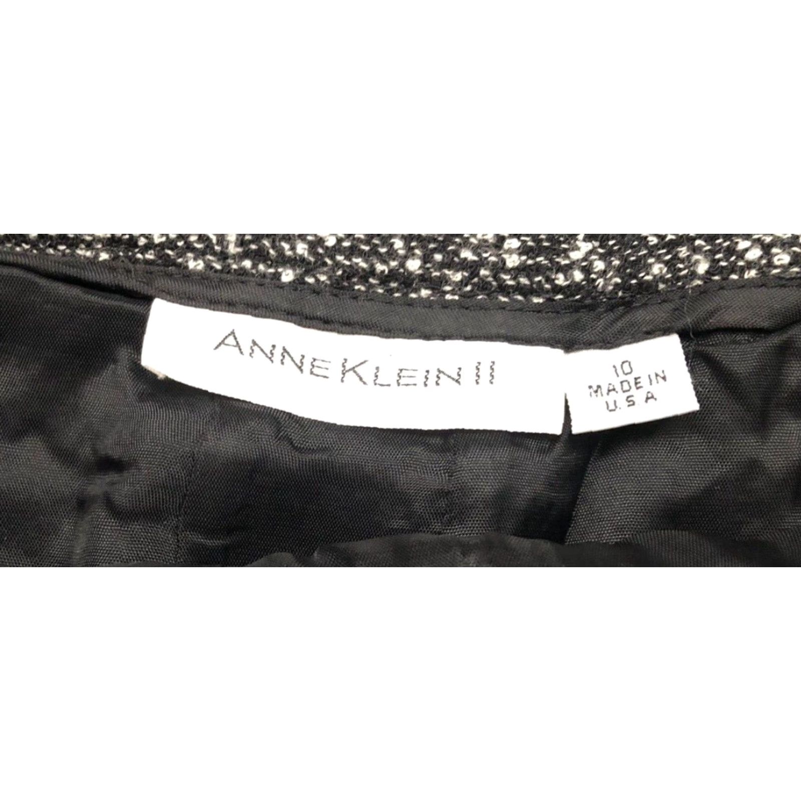 Anne Klein Anne Klein II Skirt Women’s Size 10 Black White Multicolor Wool Knee Length Zip Hipster 90s Preppy Work Casual Formal Size 32" / US 10 / IT 46 - 6 Thumbnail