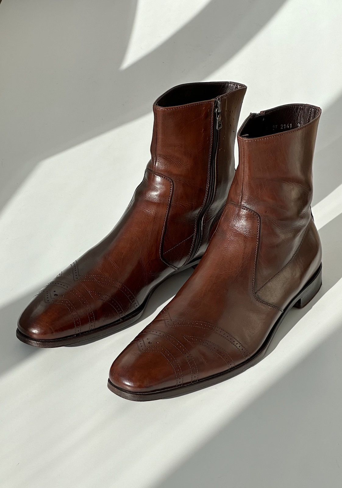 Prada 2007 Cognac Zip Ankle Leather Boot.  Size 9. Cocoa Brown Leather Zipper Boots | PRADA main image 3