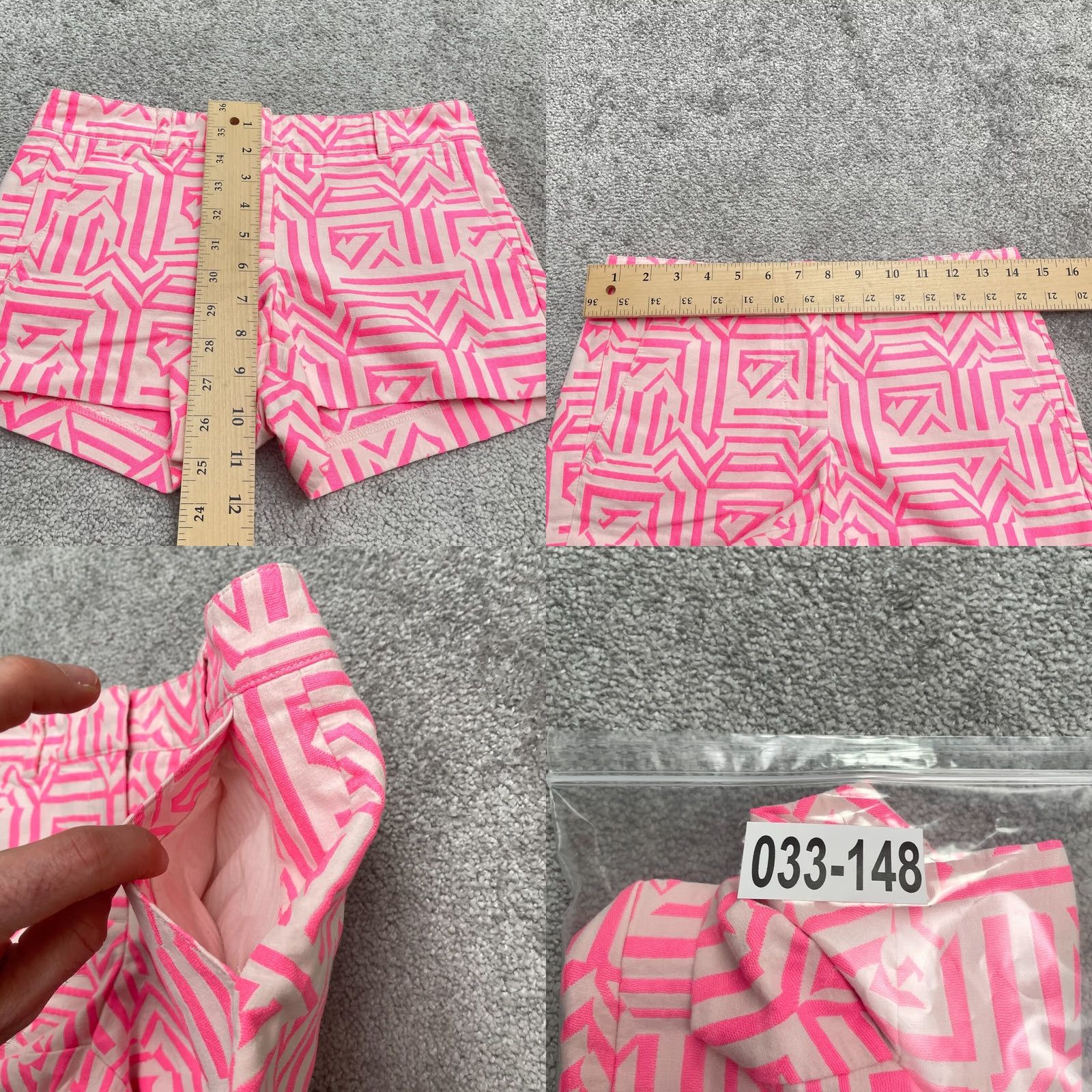 J.Crew J. Crew Geometric Azaka Chino shorts Womens 00 Tiki Neon Pink Casual Stretch Shirt Size 24" / US 00 / IT 34 - 8 Thumbnail