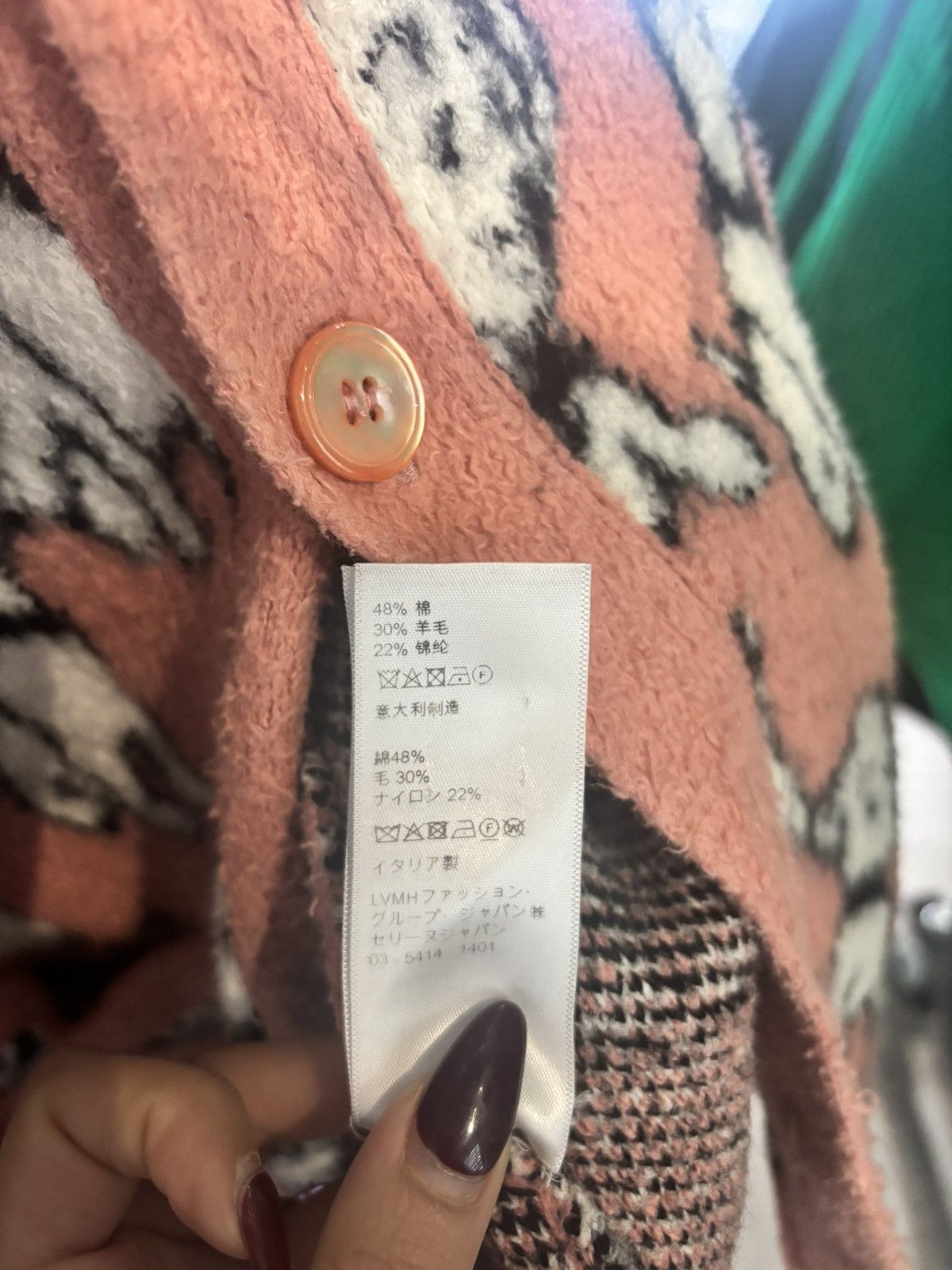 Celine CÉLINE PINK COTTON JACQUARD BRAIN ON DALMATIAN CARDIGAN Size US XL / EU 56 / 4 - 8 Thumbnail