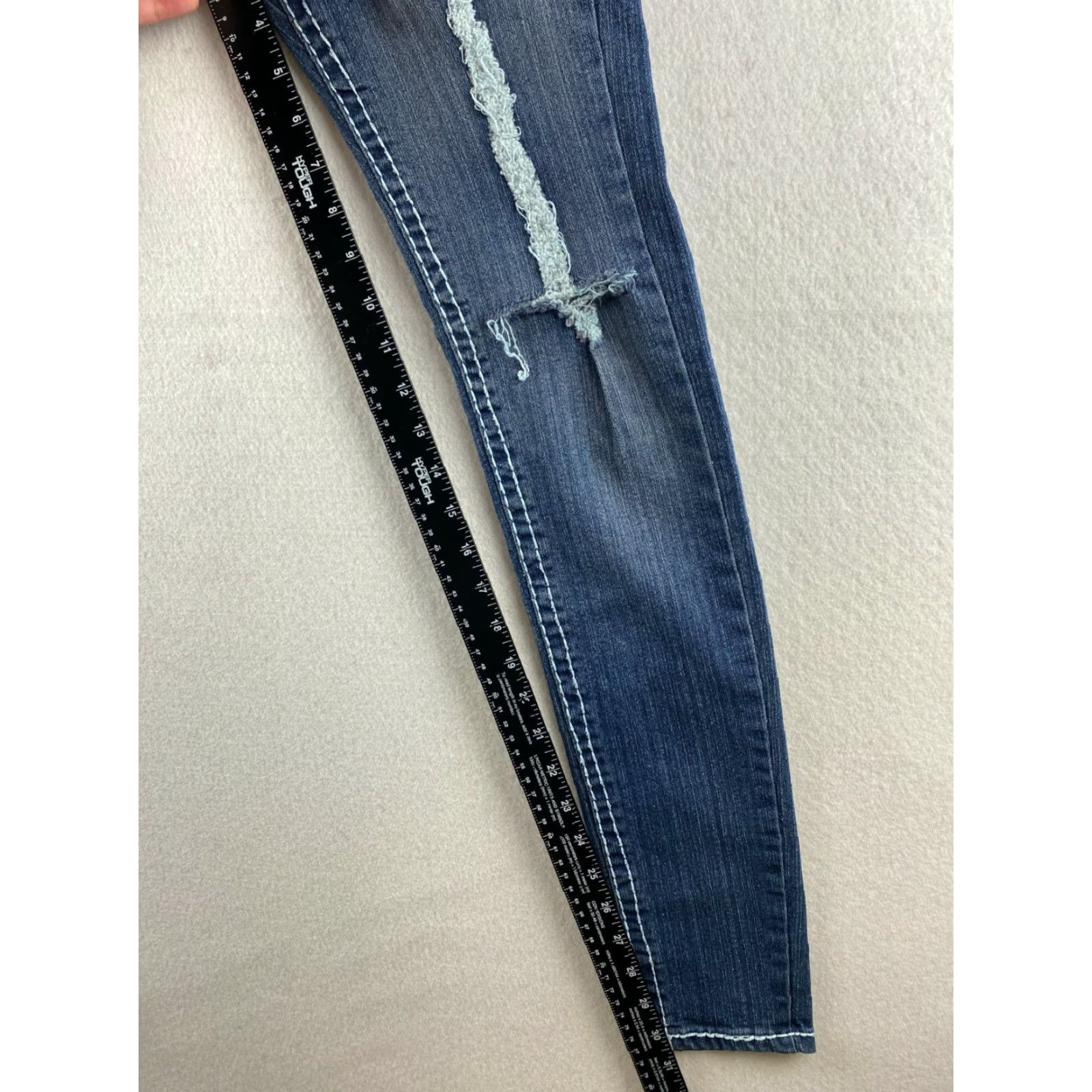 Vintage VIP Jeans Blue Skinny Jeans Women 4 Distressed 5-Pocket Denim Stretch Distress Flap Pocket Modern Vintage No Size 27" / US 4 / IT 40 - 5 Thumbnail