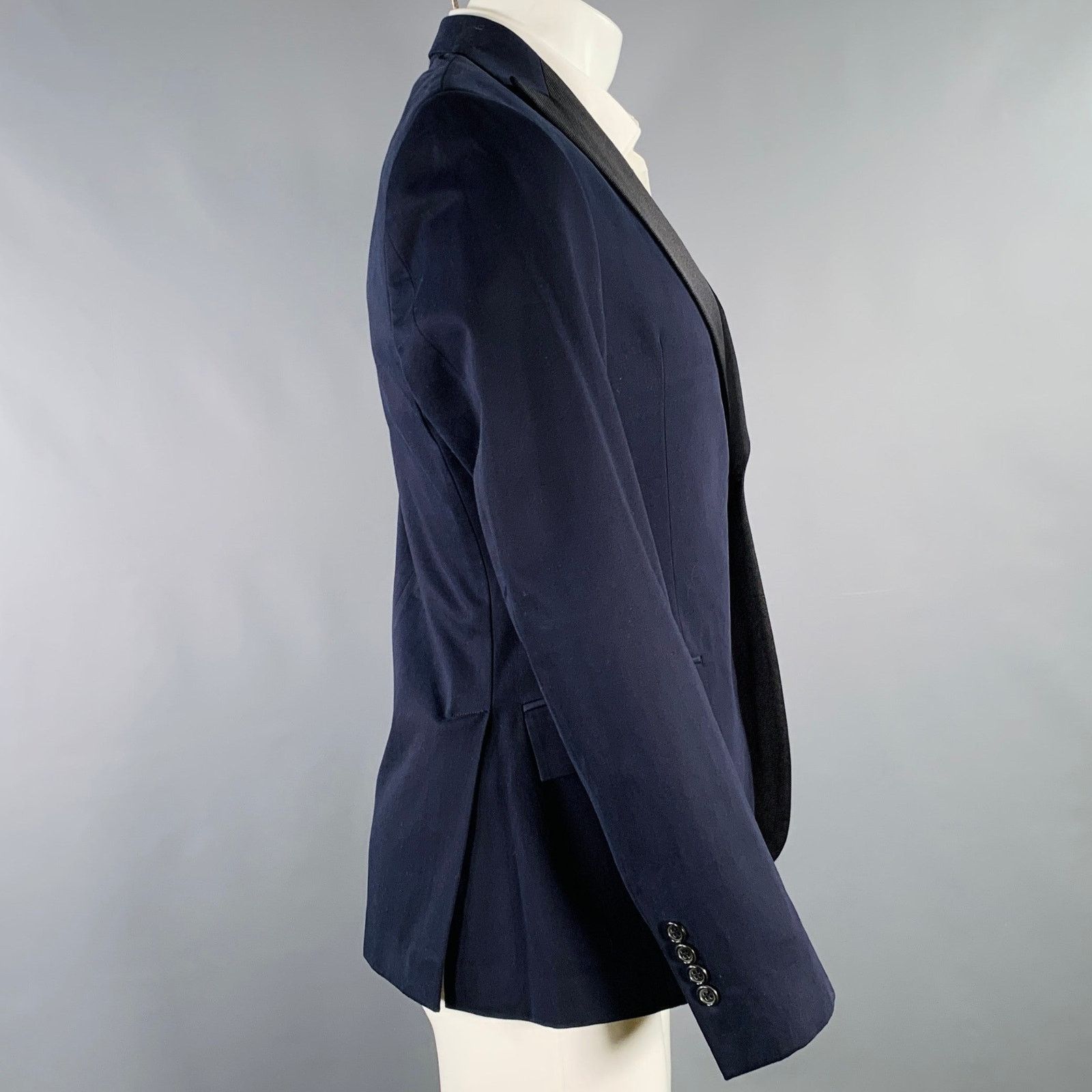 Todd Snyder TODD SNYDER Size 42 Navy Black Wool Peak Lapel Sport Coat Size 42R - 3 Thumbnail