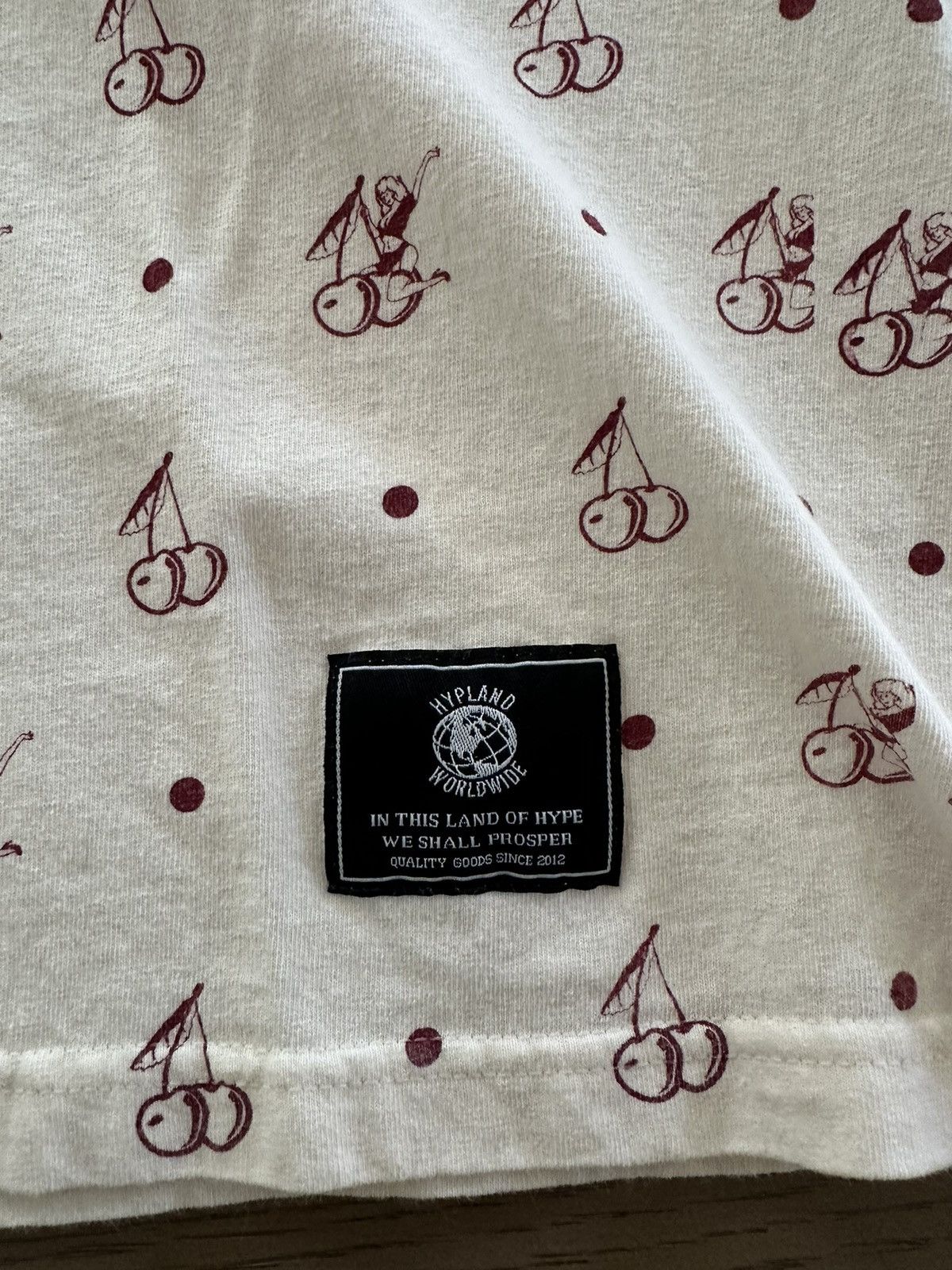 Hypland Hypland Cream Girls And Cherrys All Over Print T-shirt SizeL Size US L / EU 52-54 / 3 - 3 Thumbnail