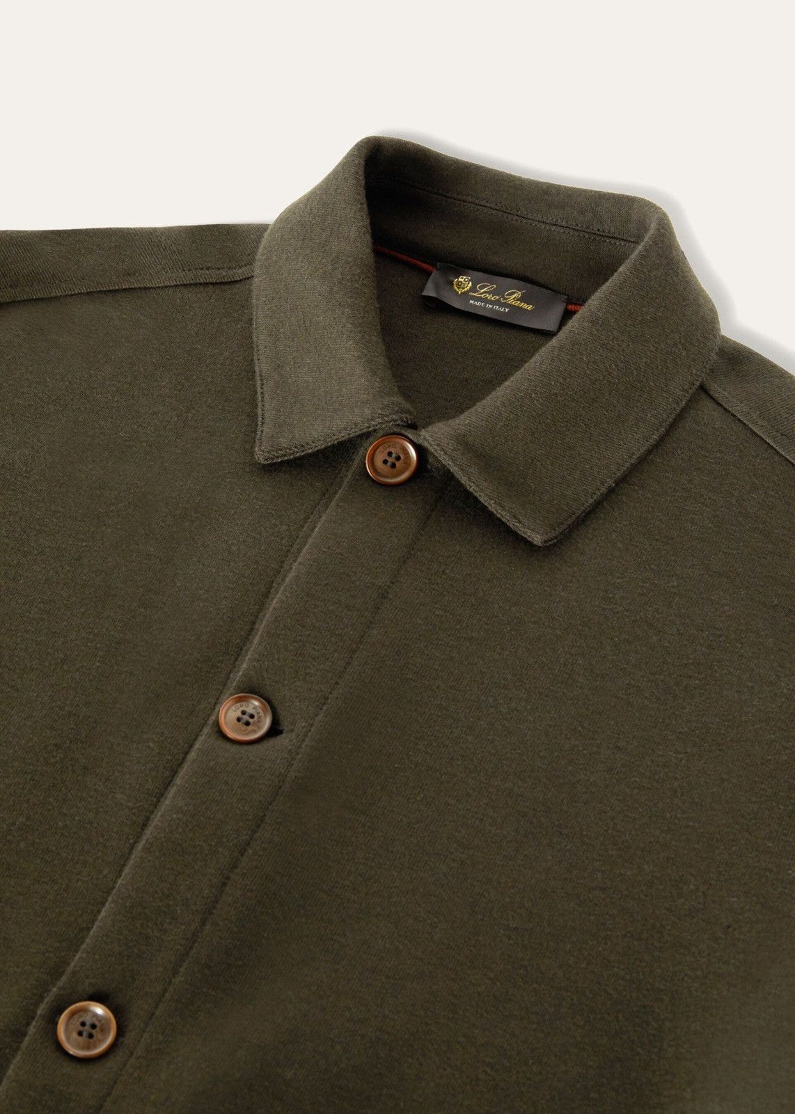 Loro Piana o1srvl11e1224 Whitney Cotton Jersey Overshirt in Olive Green Size US S / EU 44-46 / 1 - 3 Thumbnail