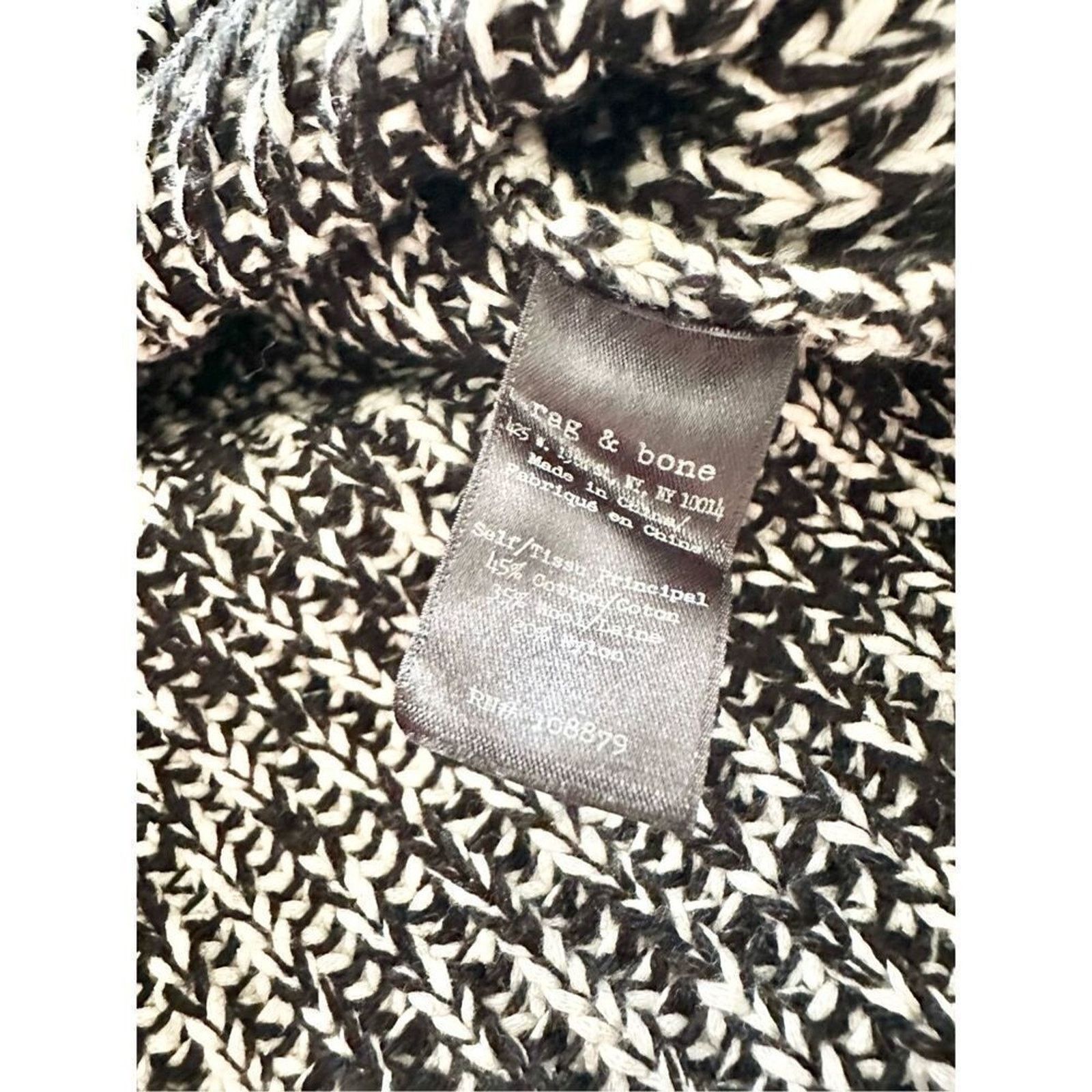 Rag & Bone Rag & Bone Black/White Karen Crew Neck Sweater - Size S Size S / US 4 / IT 40 - 10 Thumbnail