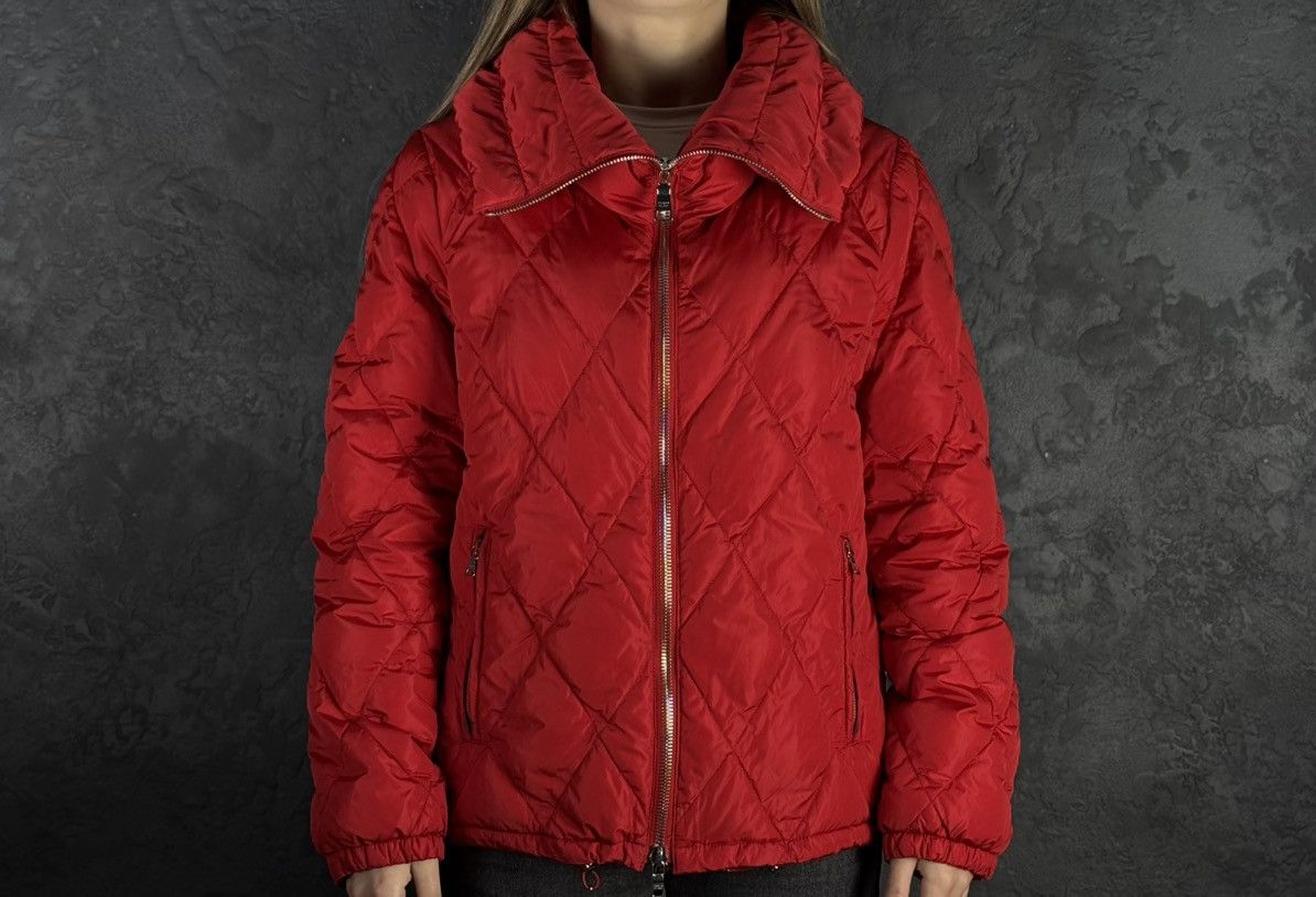Prada 2008 Prada Red Diamond Women’s Quilted Puffer Jacket Size XL / US 12-14 / IT 48-50 - 2 Thumbnail