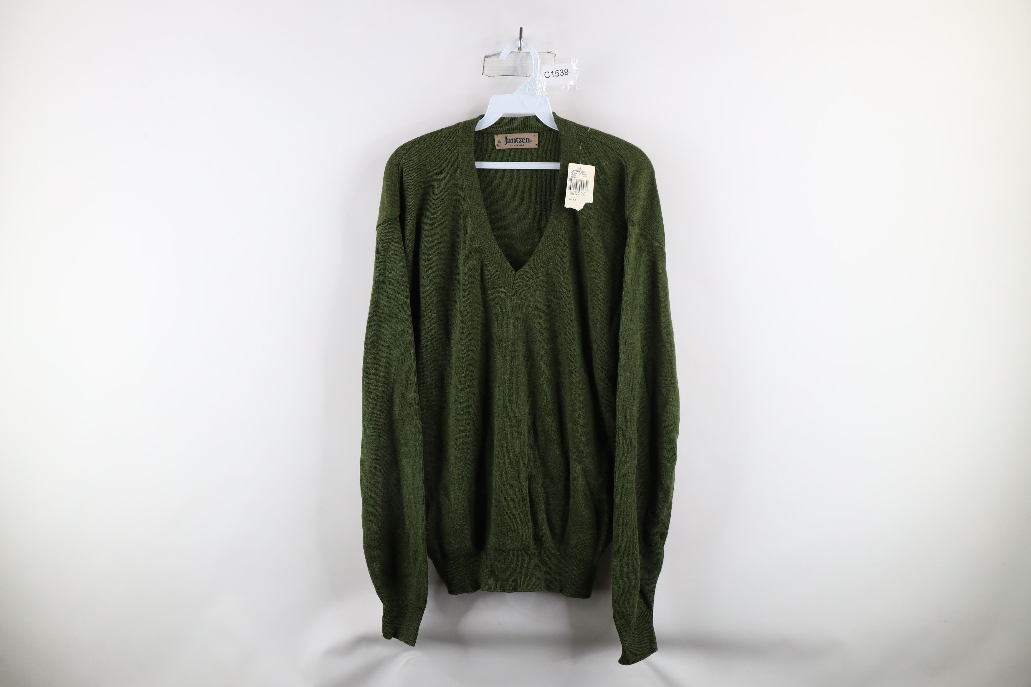 Vintage Deadstock Vintage 90s Streetwear Sweater Loden Green USA Size US XL / EU 56 / 4 - 1 Thumbnail