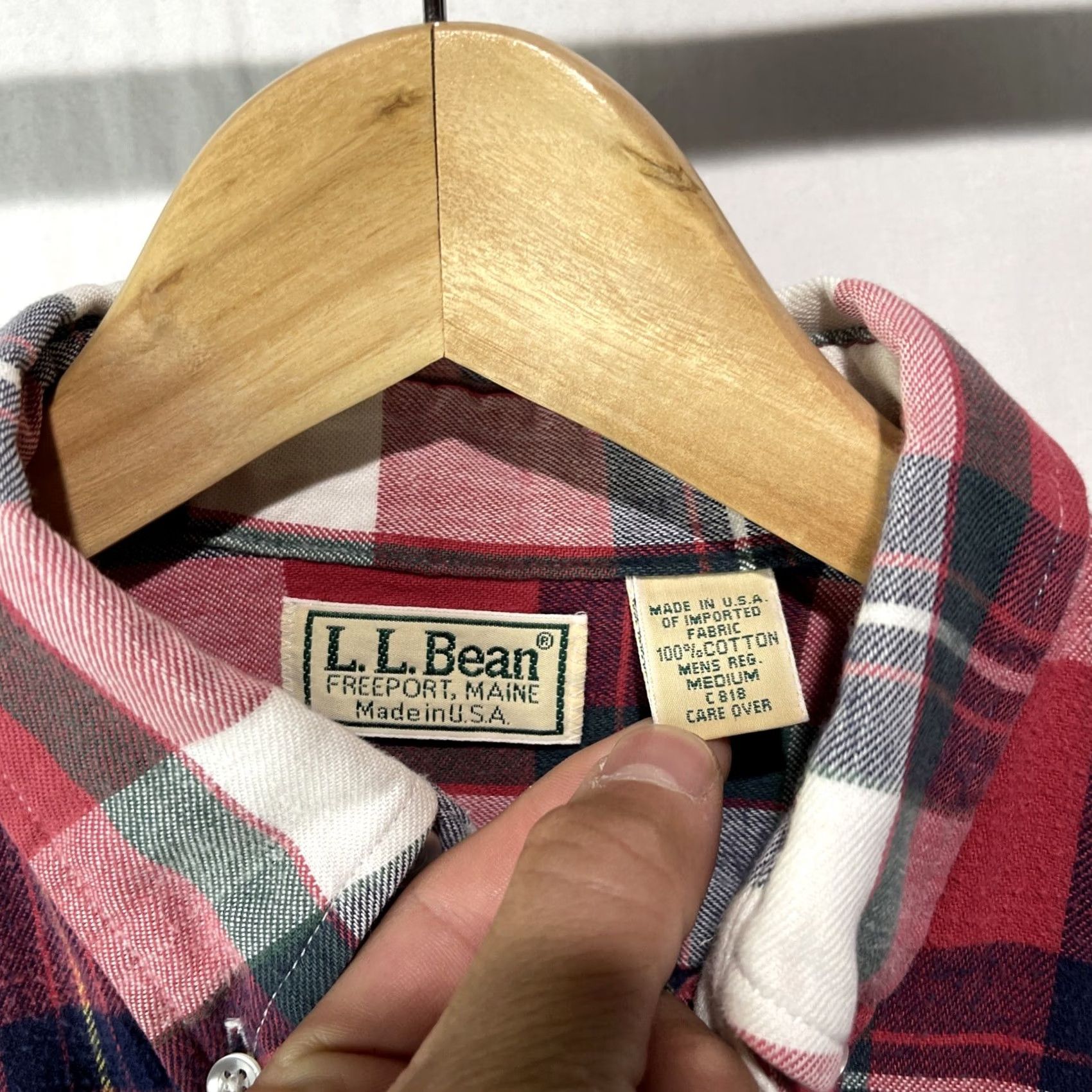 Vintage VINTAGE L.L. Bean Shirt Mens Medium Red Flannel Button-Down Made In USA Outdoor Shirt Size US M / EU 48-50 / 2 - 7 Thumbnail