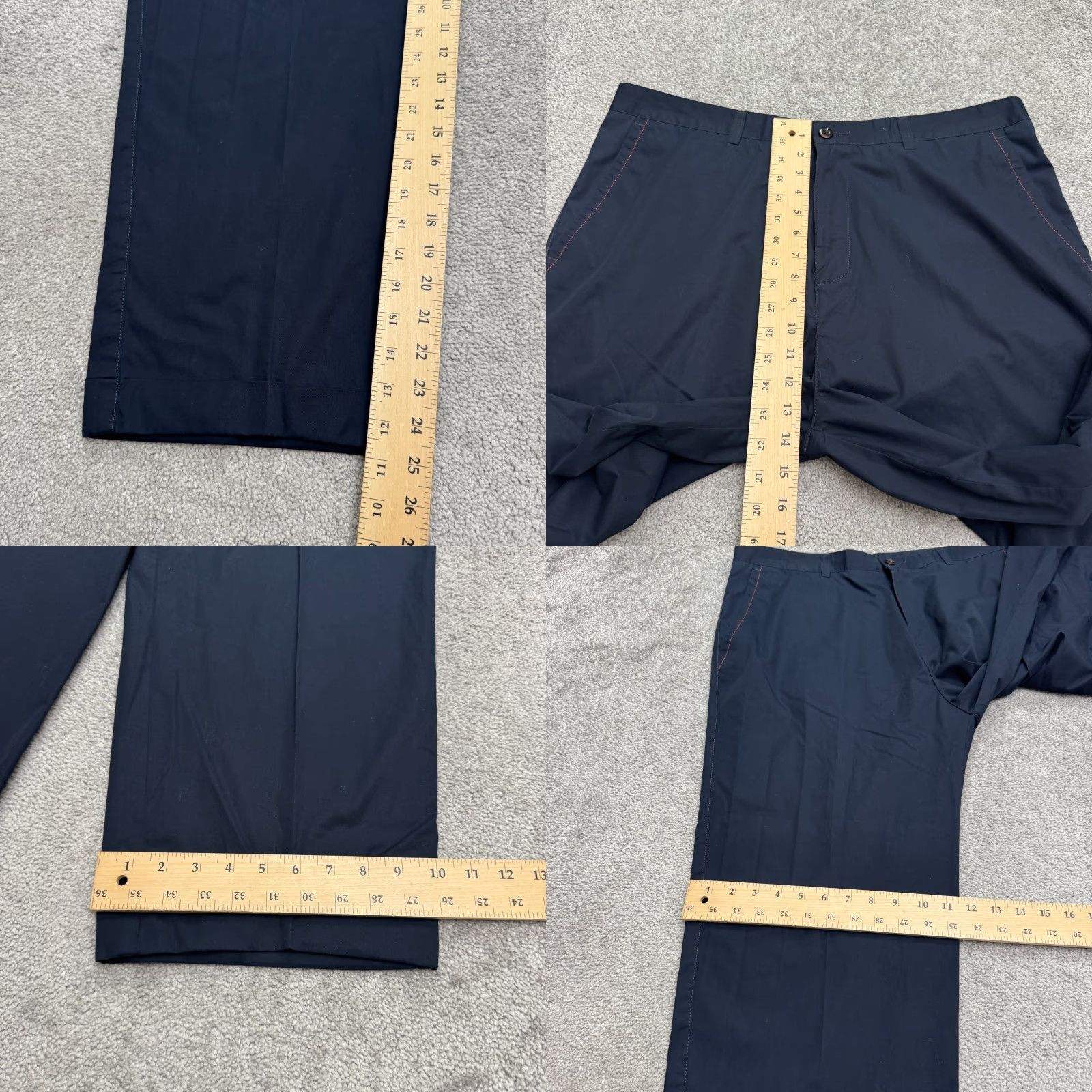 Vintage Unbranded Chino Pants Mens 38x25 Navy Blue Straight Leg Flat Front Casual Work Size US 38 / EU 54 - 8 Thumbnail