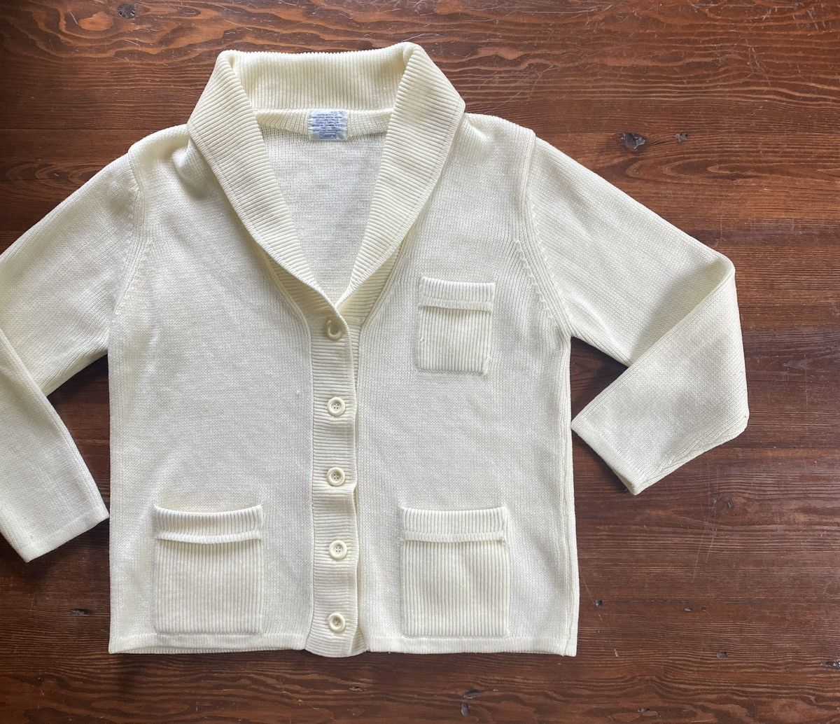 Sears Vintage 70’s Sears Women’s Cream Cowl Neck Cardigan Sweater Size M / US 6-8 / IT 42-44 - 1 Thumbnail