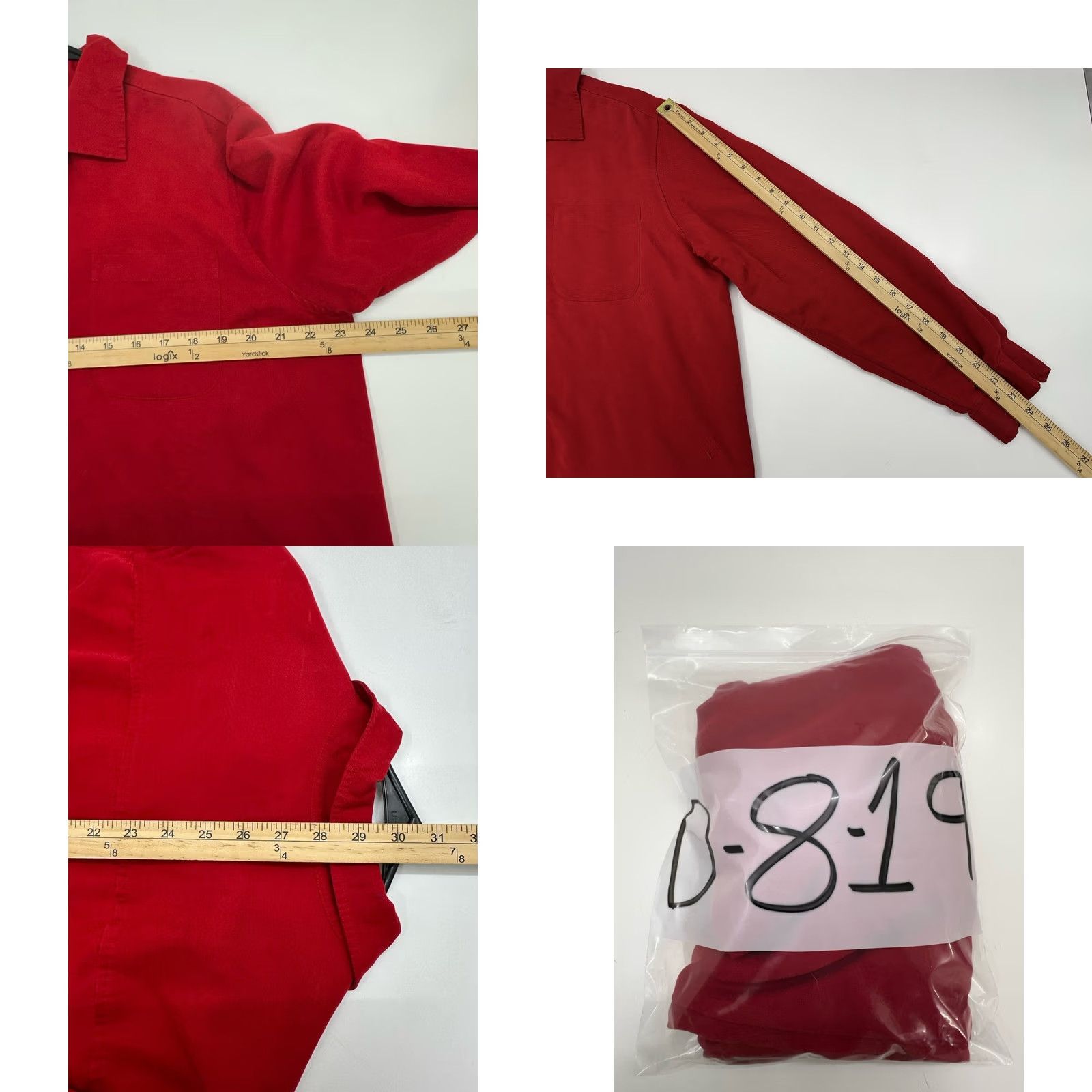 Vintage Villager Sport Womens Button Up Shirt XL Red Long Sleeve Shirt Womens XL Red Size XL / US 12-14 / IT 48-50 - 8 Thumbnail