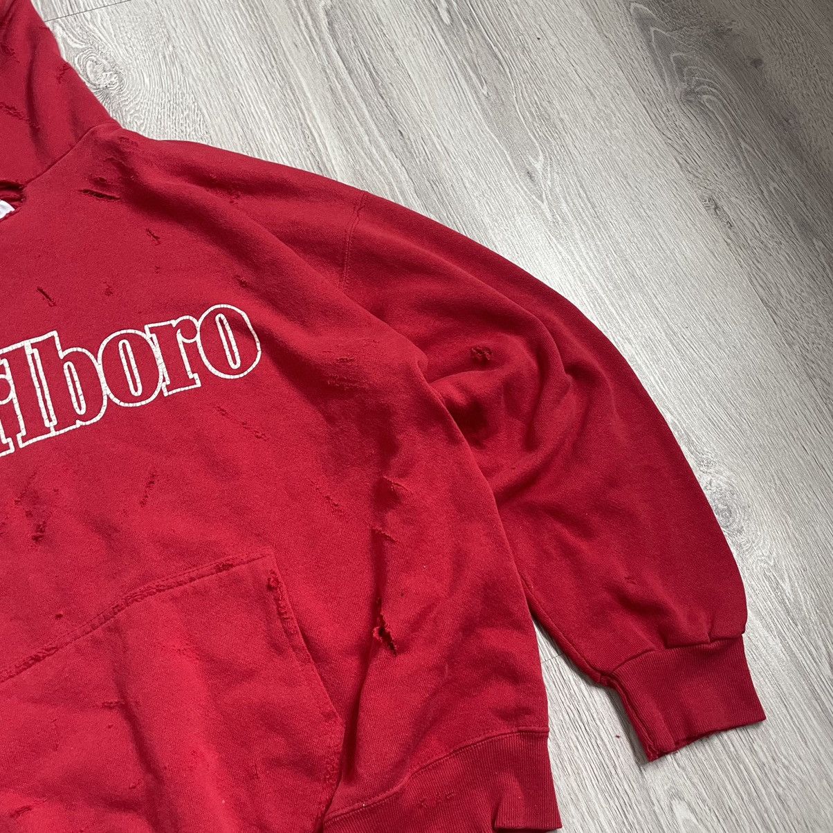 Marlboro Marlboro Distressed Hoodie Tultex 90s Size US XL / EU 56 / 4 - 6 Thumbnail