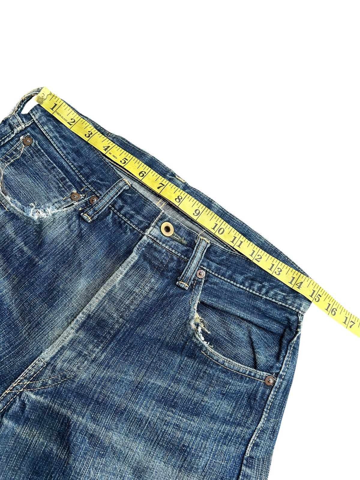 Kapital Vintage Japanese Brand Stormy Blue Selvedge Distressed Denim Size US 30 / EU 46 - 16 Thumbnail
