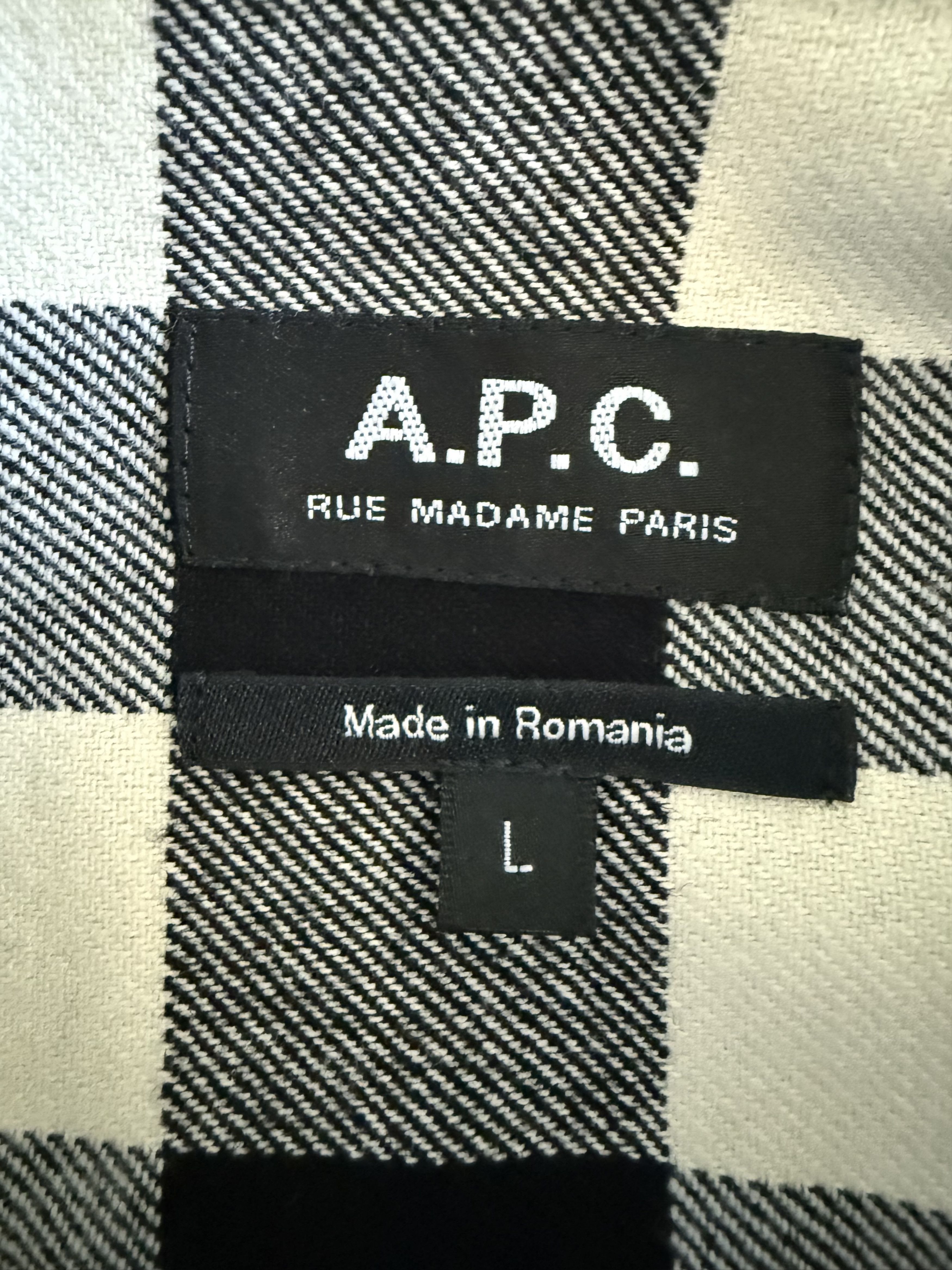 A.P.C. Plaid Wool Button Down Shirt Size US L / EU 52-54 / 3 - 3 Thumbnail