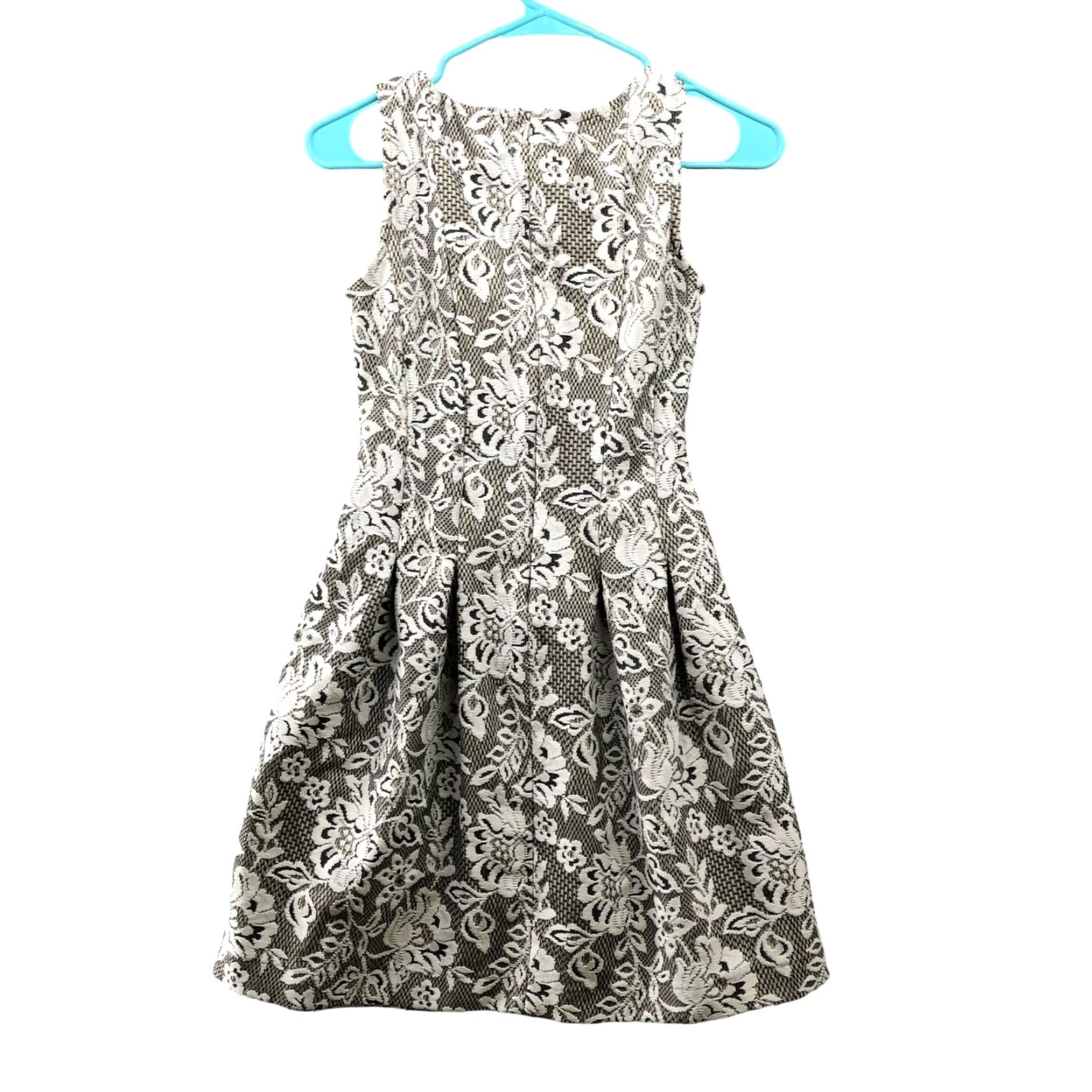 Zara Zara Jacquard Party Dress Womens XS Taupe Beige Pleated Fit Flare Sleeveless Dress Size XS / US 0-2 / IT 36-38 - 2 Thumbnail