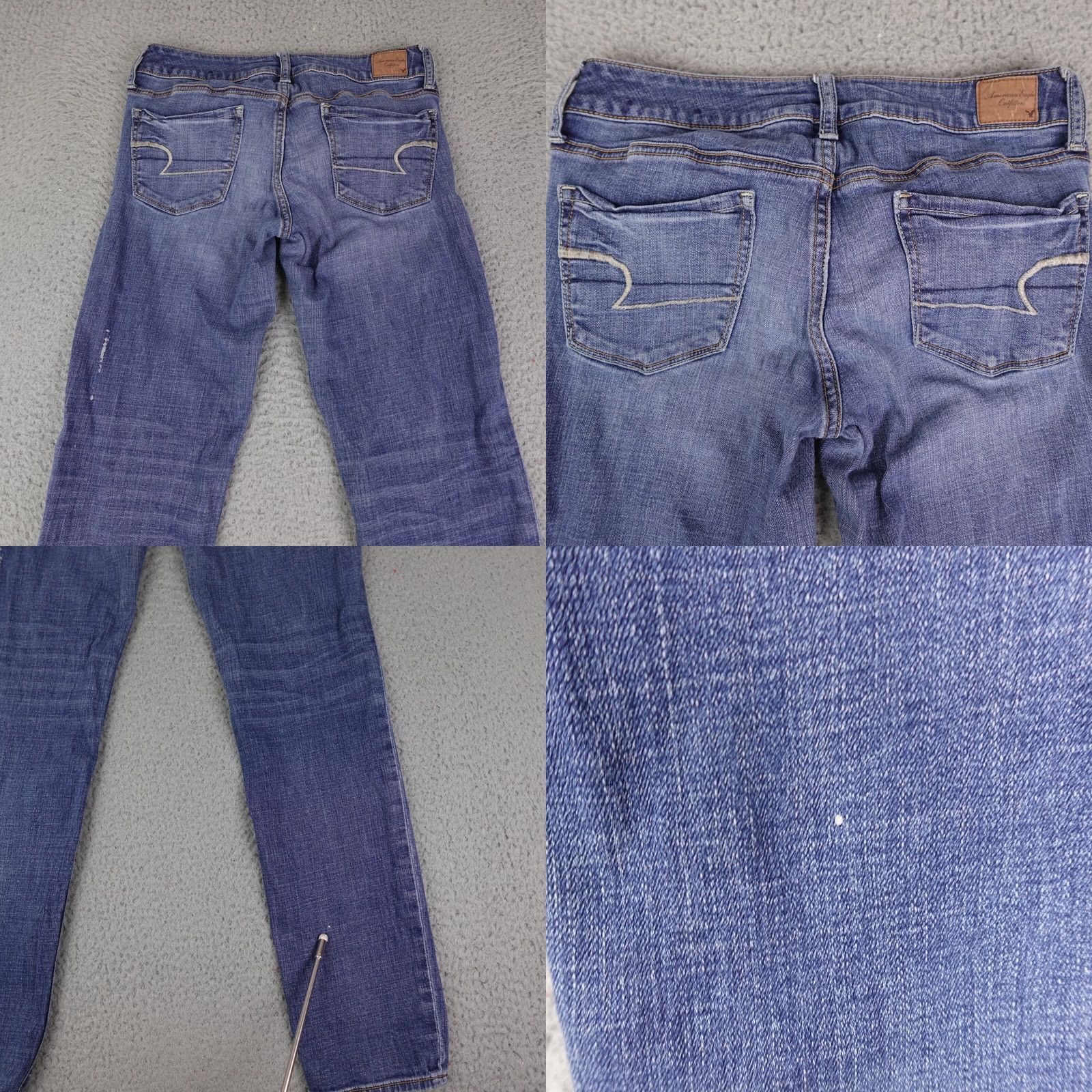 American Eagle Outfitters American Eagle Jeans Womens Skinny Stretch Blue Denim Low Rise Size 4 Size 27" / US 4 / IT 40 - 8 Thumbnail