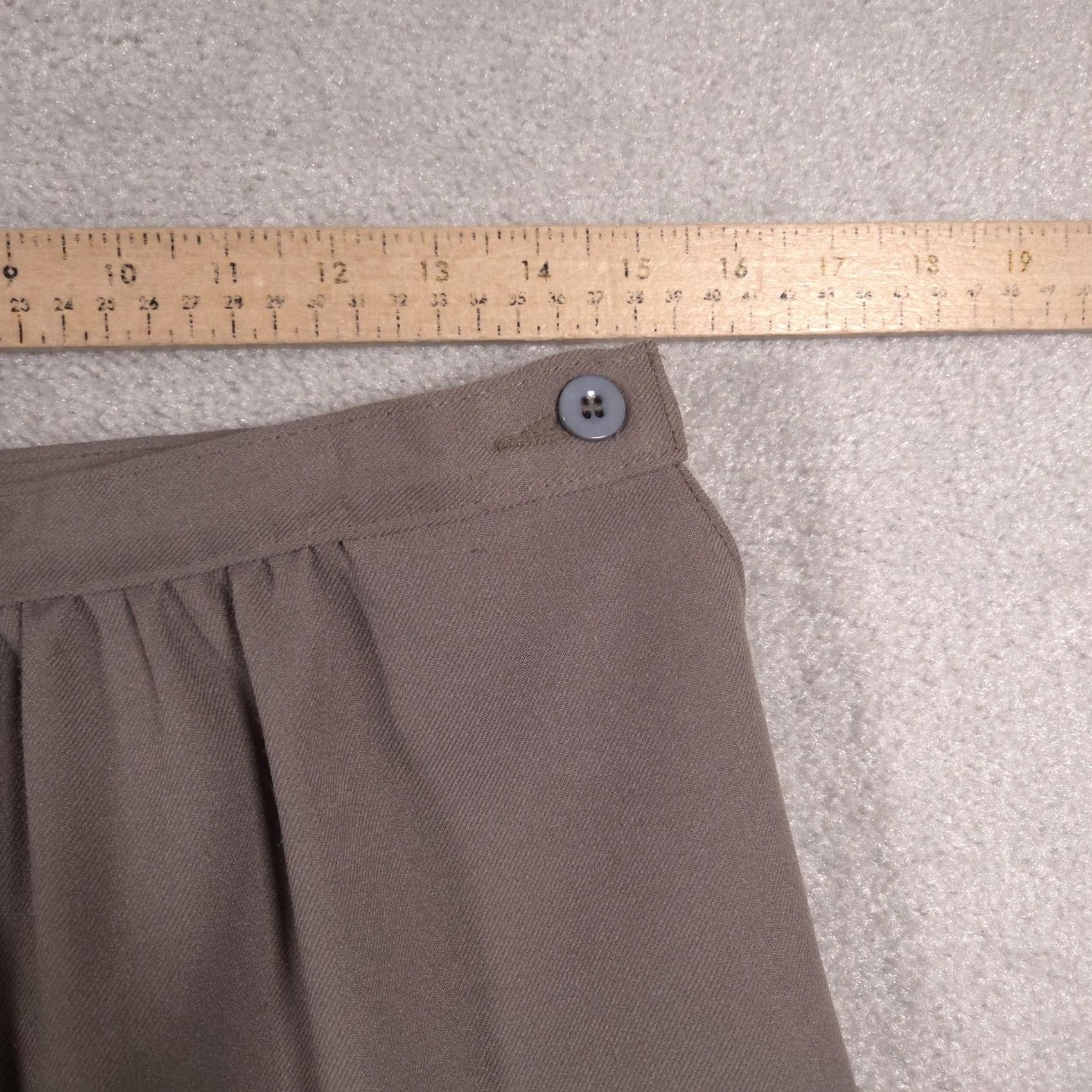 JCPenney JCPenney Skirt Womens 14 Brown A-Line Midi Polyester Twill Pockets Career Office Size 36" / US 14 / IT 50 - 7 Thumbnail