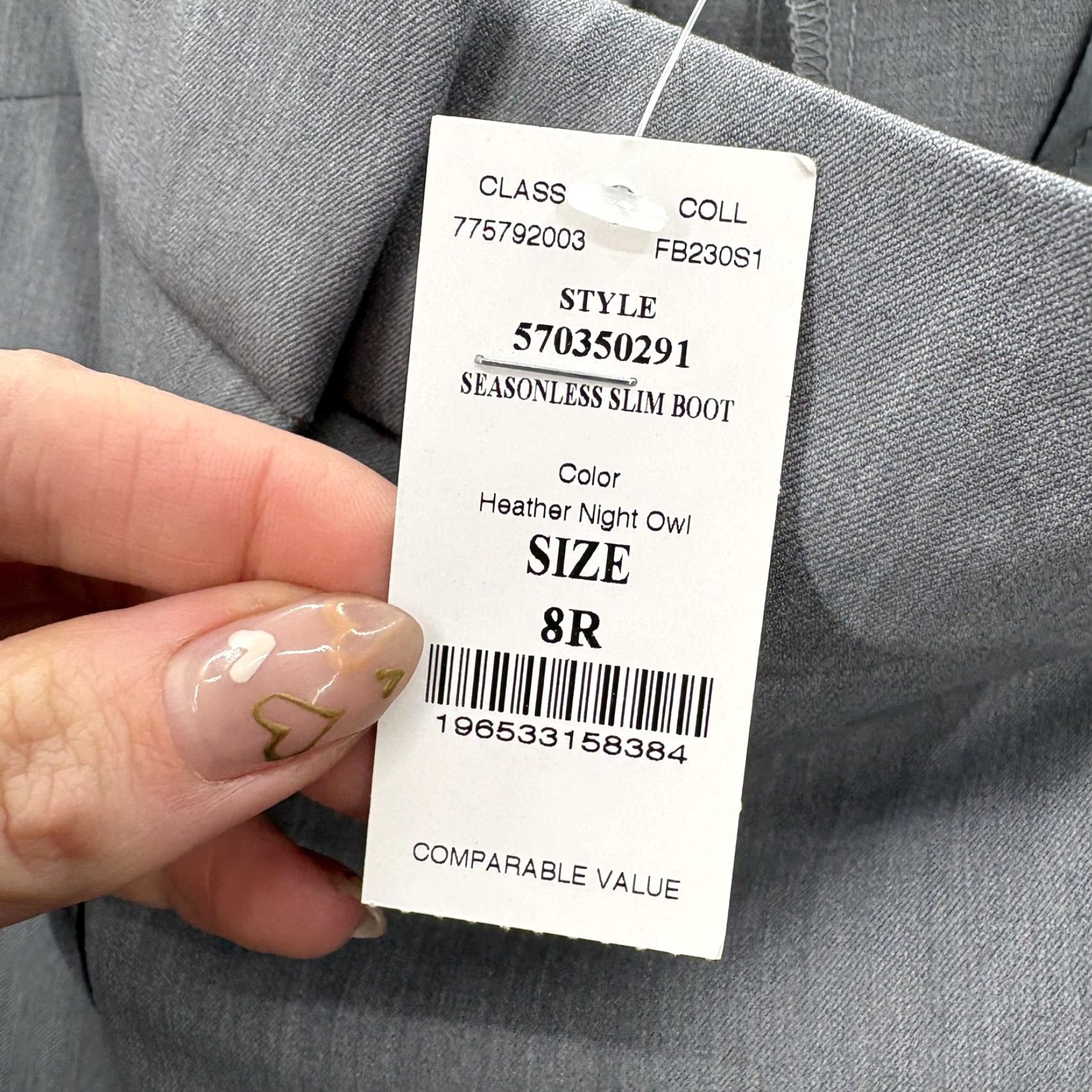 Vintage WHBM Dress Pants Womens 8R Gray Bootcut Slim Seasonless Twill Work Career Pants Women Size 30" / US 8 / IT 44 - 7 Thumbnail