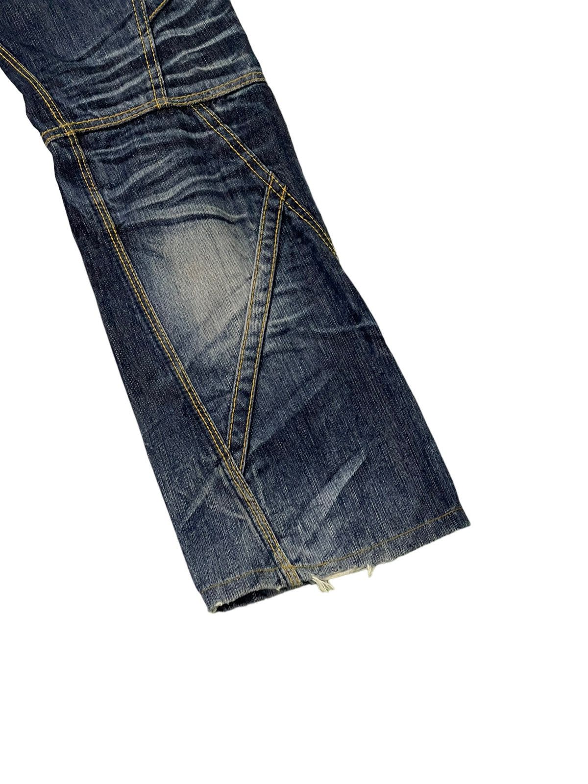 Japanese Brand Slim Jeans Hagi Denim Hideaways Faded Distress Low Rise 6🟦4 Size US 31 - 14 Thumbnail