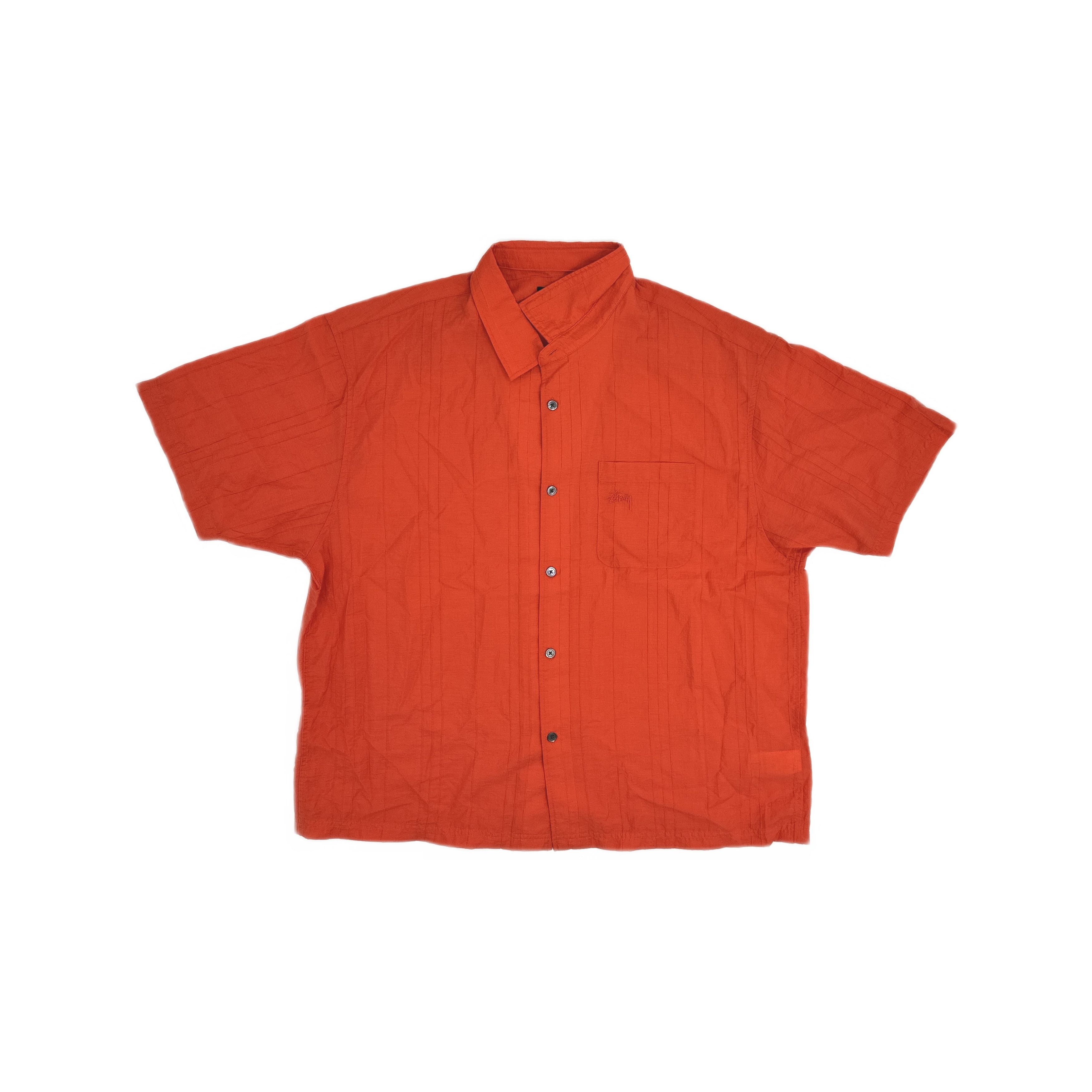 Stussy Stussy Textured Short Sleeve Shirt Red XXL Size US XXL / EU 58 / 5 - 1 Thumbnail