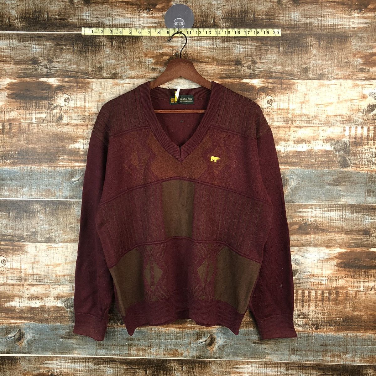 Homespun Knitwear × Japanese Brand DL Golden Bear Maroon Knitwear #C502 Size US L / EU 52-54 / 3 - 1 Thumbnail