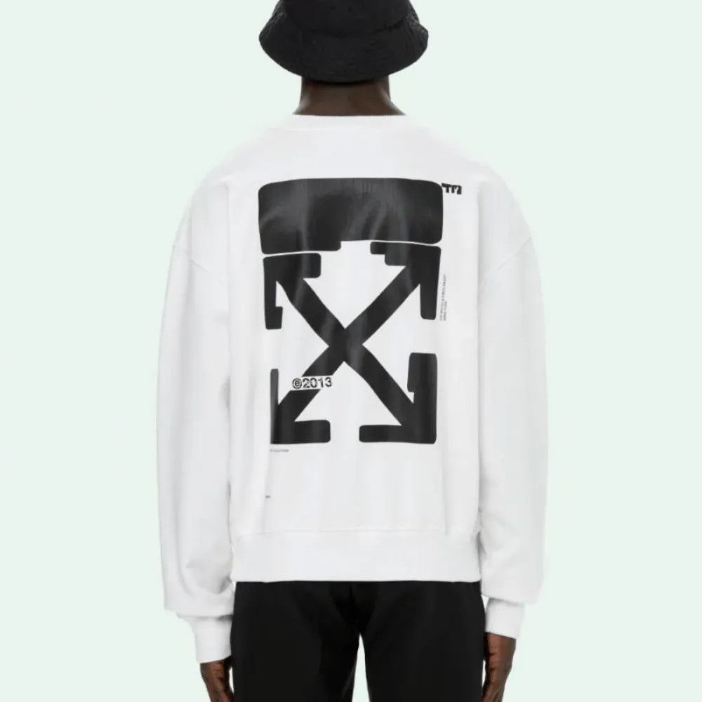 Off-White White Tech Marker Arrows Logo Oversized Sweatshirt Size US M / EU 48-50 / 2 - 2 Thumbnail