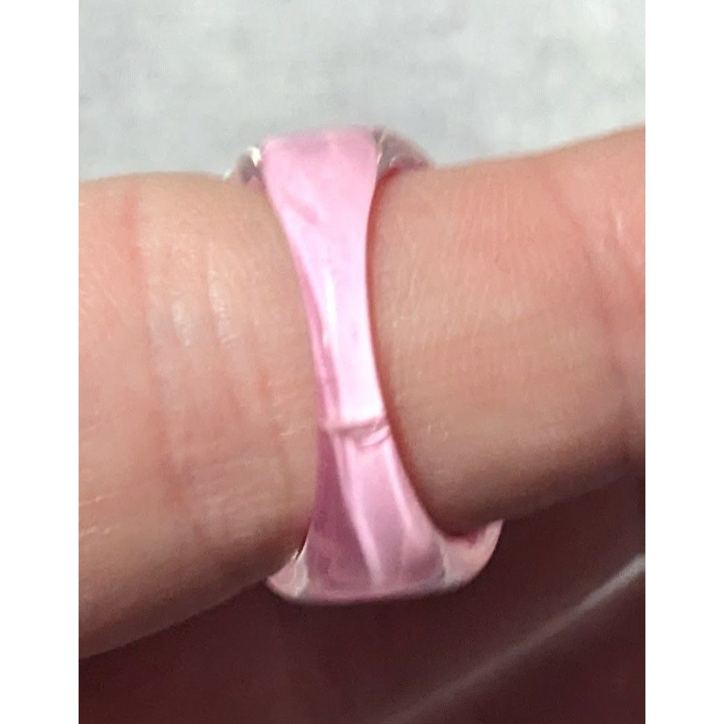 Other Bubblegum Pink And Purple Abstract Swirl Retro Chunky Ring S Size ONE SIZE - 12 Thumbnail
