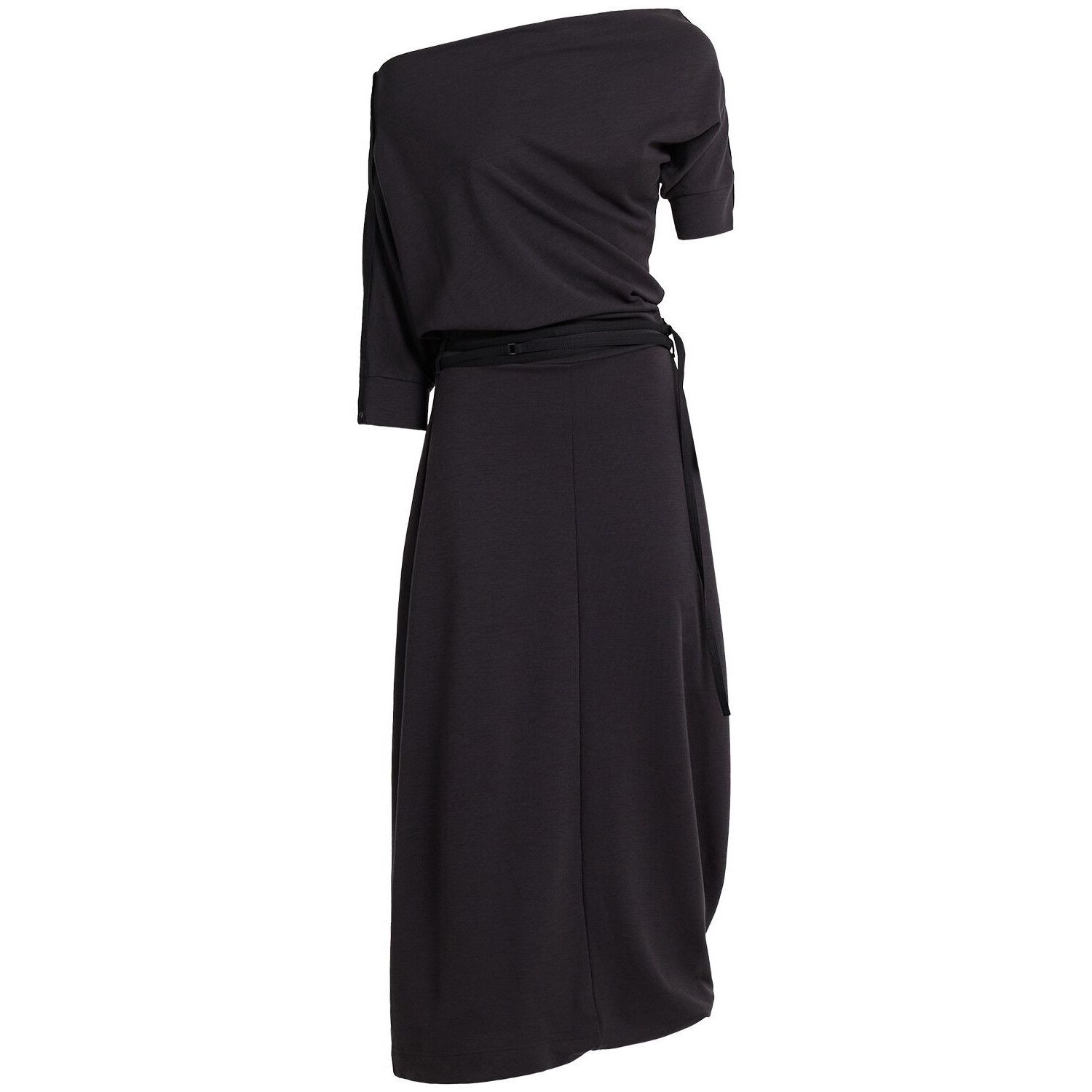 LEMAIRE Gray Twisted hem wool blend midi dress New & Authent