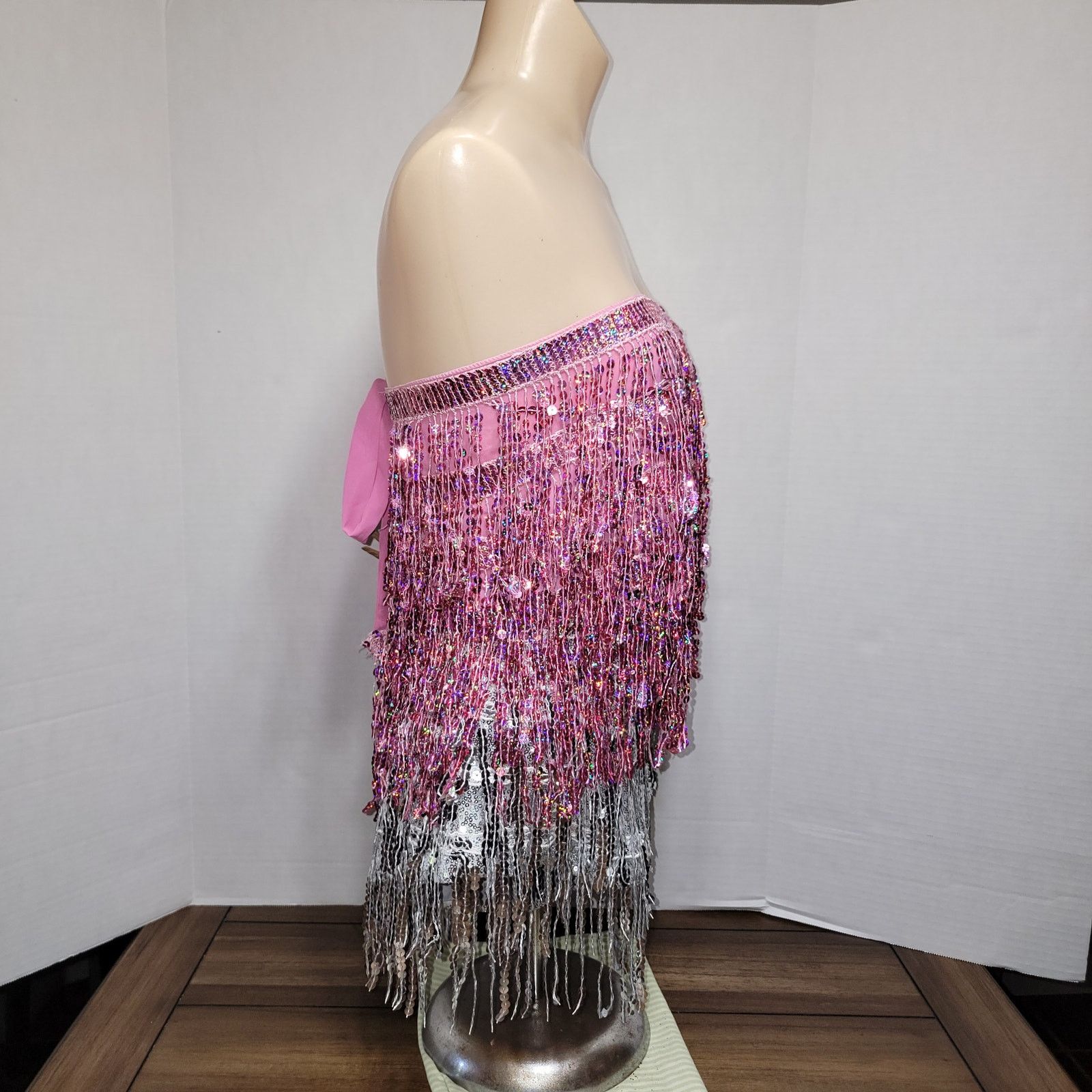 Other 2 Pc Sequin Silver Bottom & Pink Wrap - Size Large / OS Size 26" / US 2 / IT 38 - 6 Thumbnail