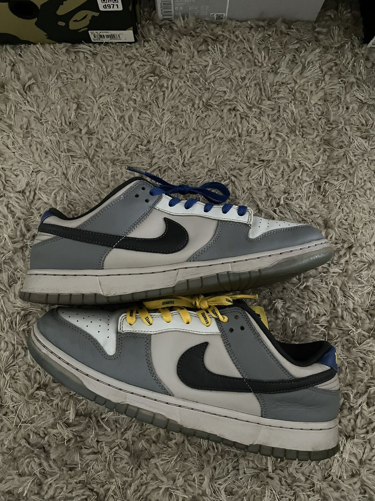 Nike Nike Dunk Low North Carolina At&T x Auggies Size US 12 / EU 45 - 2 Thumbnail