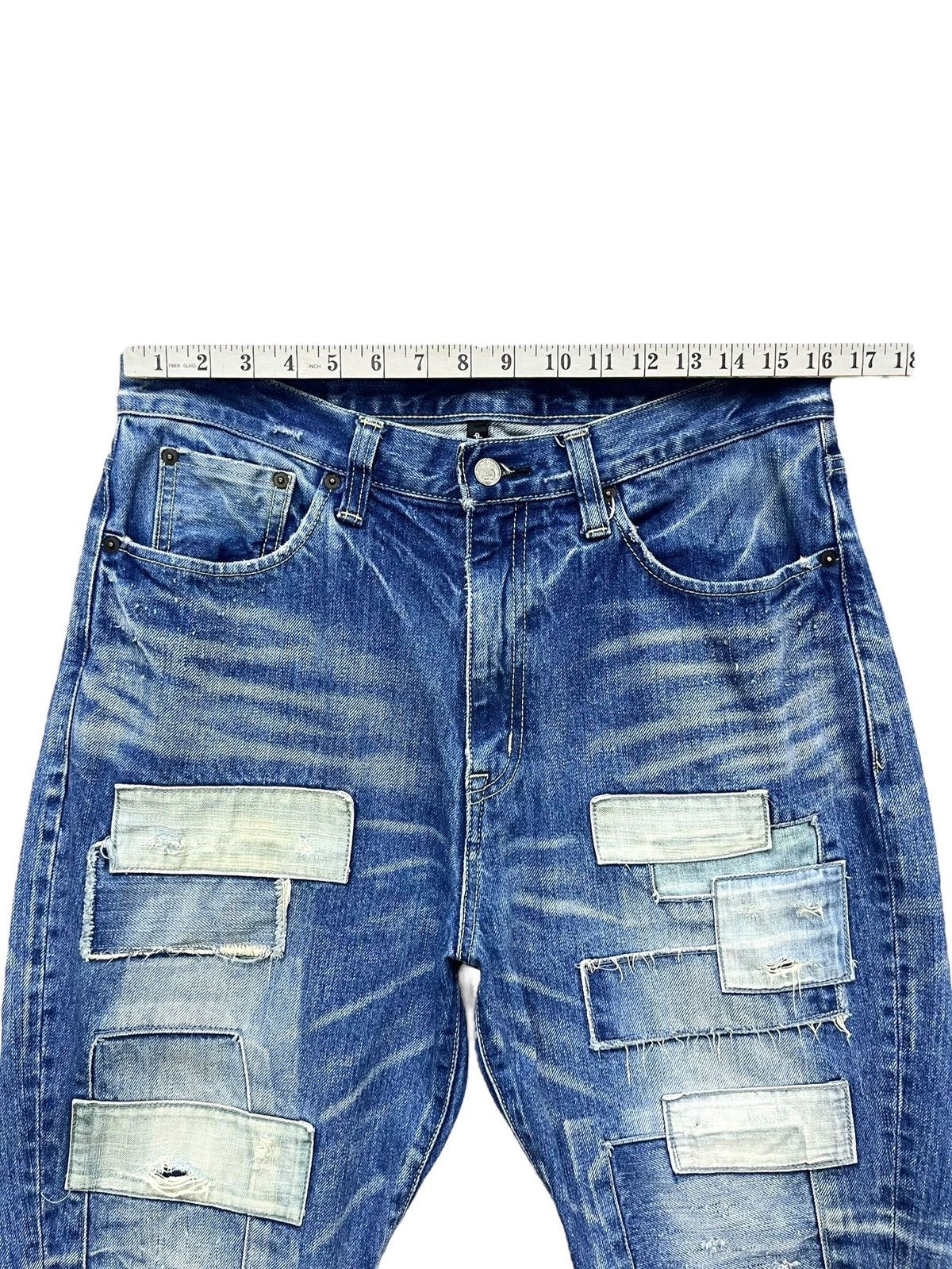 Japanese Brand Grunge Boro Patchwork Distressed Hybrid Denim Jogger RARE Size US 32 / EU 48 - 11 Thumbnail