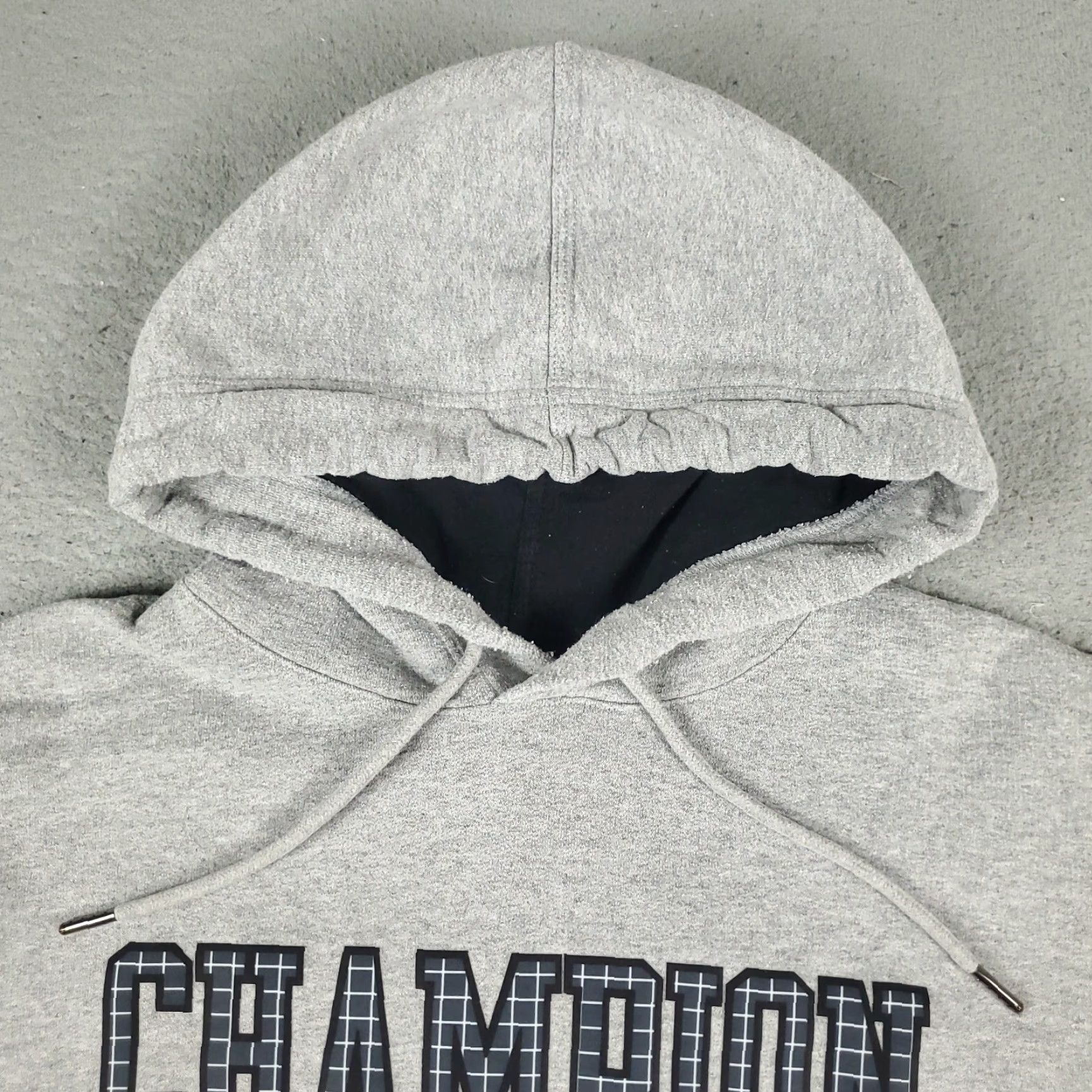 Champion VINTAGE Champion Hoodie Pullover Mens Large Gray Cotton Blend Logo Zipper Sports Autumn Winter Size US L / EU 52-54 / 3 - 3 Thumbnail