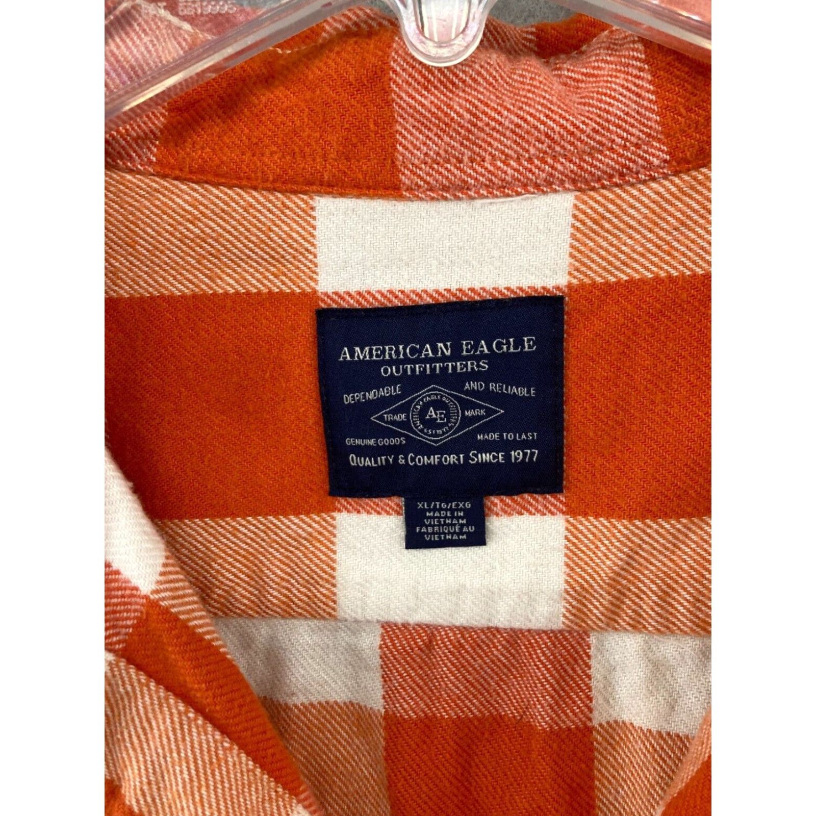 American Eagle Outfitters American Eagle Clemson Tigers Womens Long Sleeve Plaid Shirt XL Orange Size XL / US 12-14 / IT 48-50 - 6 Thumbnail