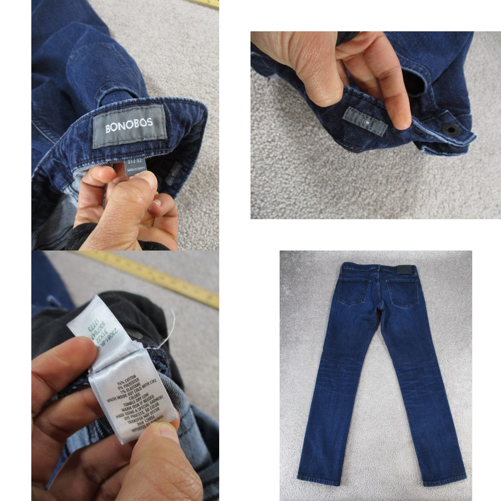 Bonobos Bonobos Jeans Men 31 Dark Wash Denim Slim Fit 31x31 Blue Regular Inseam 31 Tapered Size 31 Mens Size US 31 - 8 Thumbnail