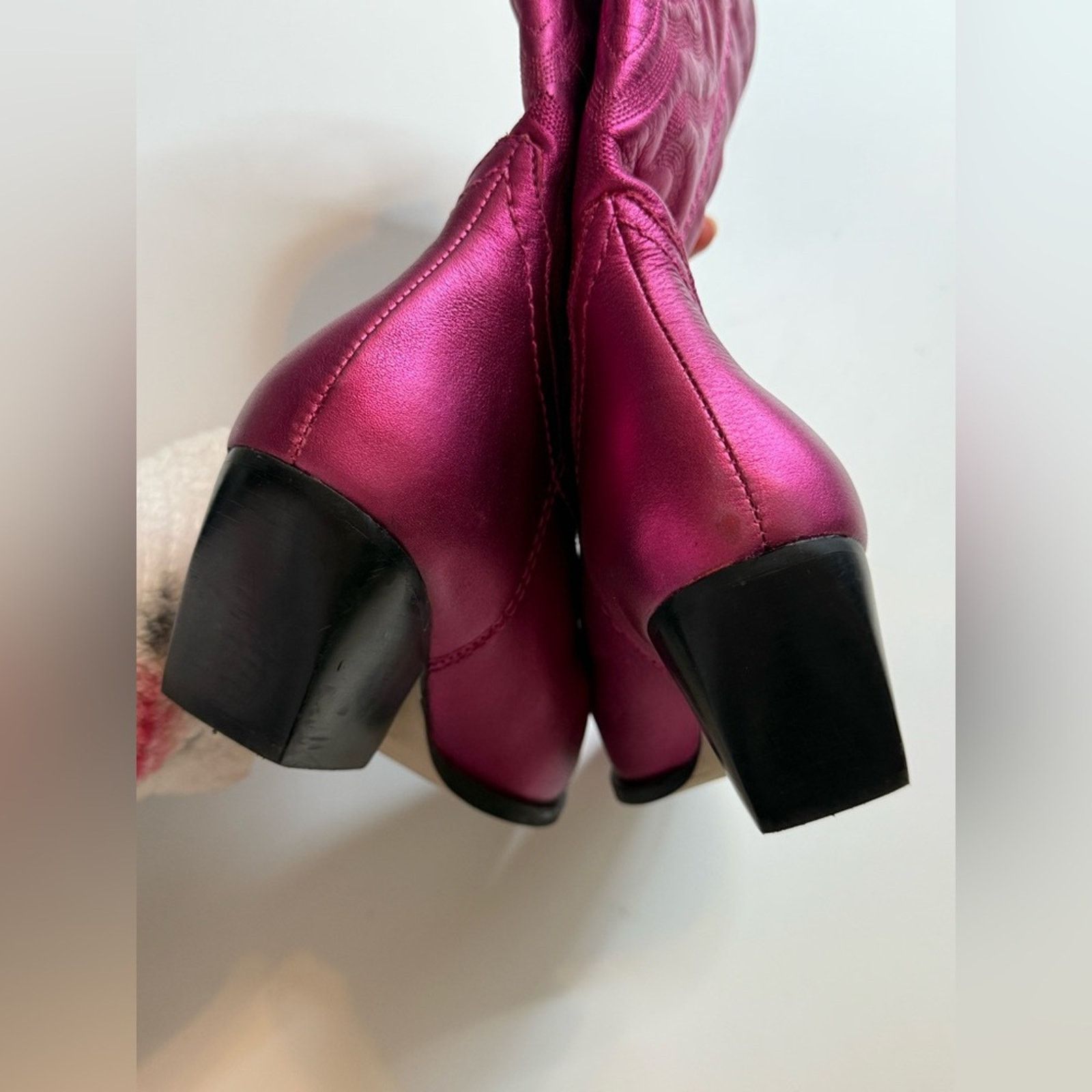 Steve Madden West Pink Metallic Cowgirl Boots Size US 6 / IT 36 - 14 Thumbnail