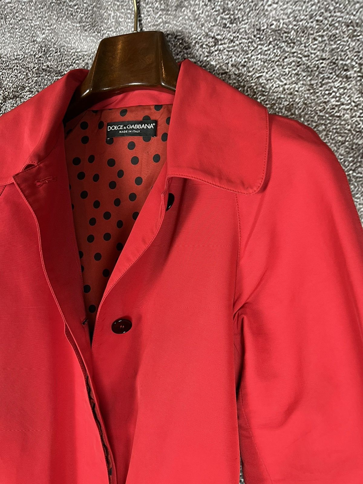 Designer × Dolce & Gabbana Dolce & Gabbana Red Polka dot Trench Coat Made in Italy Size S / US 4 / IT 40 - 11 Thumbnail