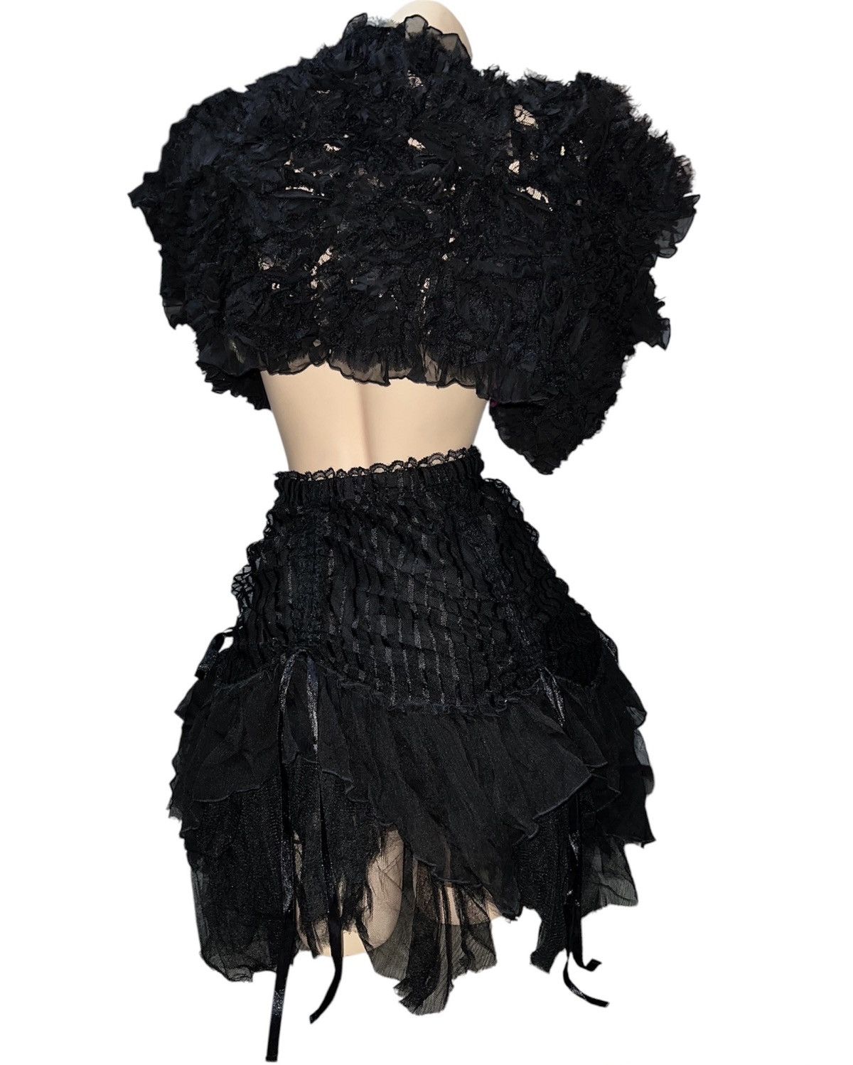 Japanese Brand Algonquins goth queen lace bustle layer skirt 👾☠️ Size 27" / US 4 / IT 40 - 9 Thumbnail