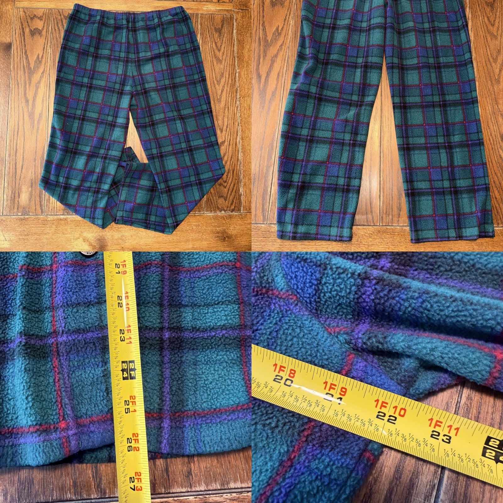 Ralph Lauren VINTAGE Ralph Lauren Pajama Set Womens Large Green Plaid Flannel 2pc Sleepwear Size ONE SIZE - 8 Thumbnail