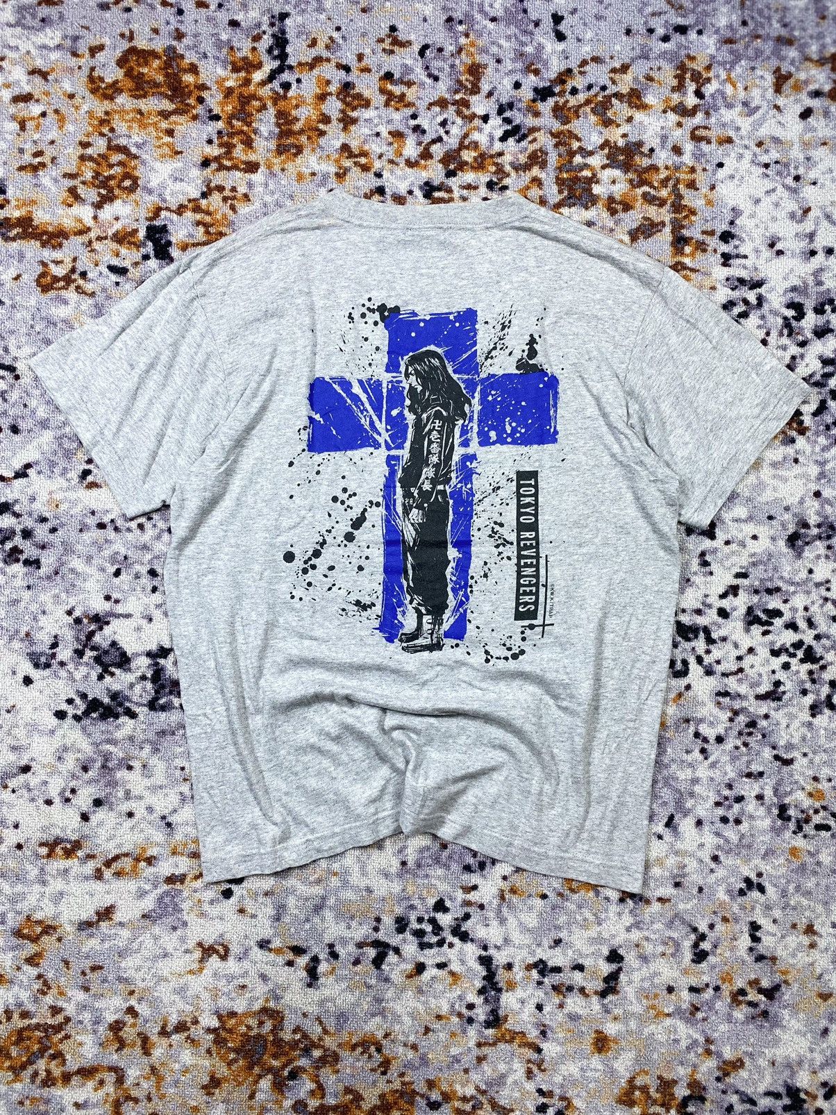 image of Anima x Vintage Anime Tokyo Revengers T-Shirt in Grey, Men's (Size Medium)