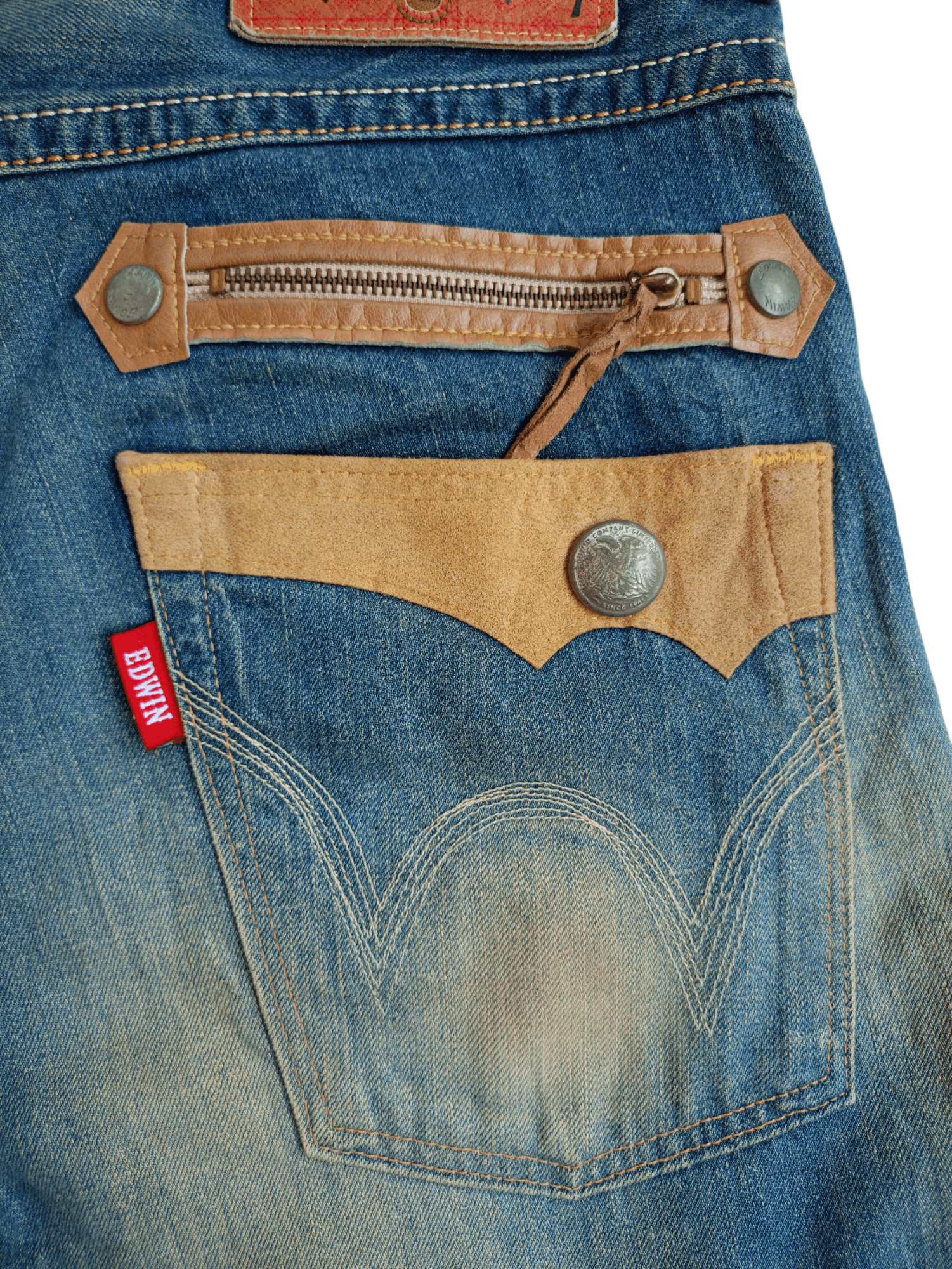 Edwin × Vintage Edwin Exclusive Vintage Denim Regular Distressed Jeans Size US 32 / EU 48 - 15 Thumbnail