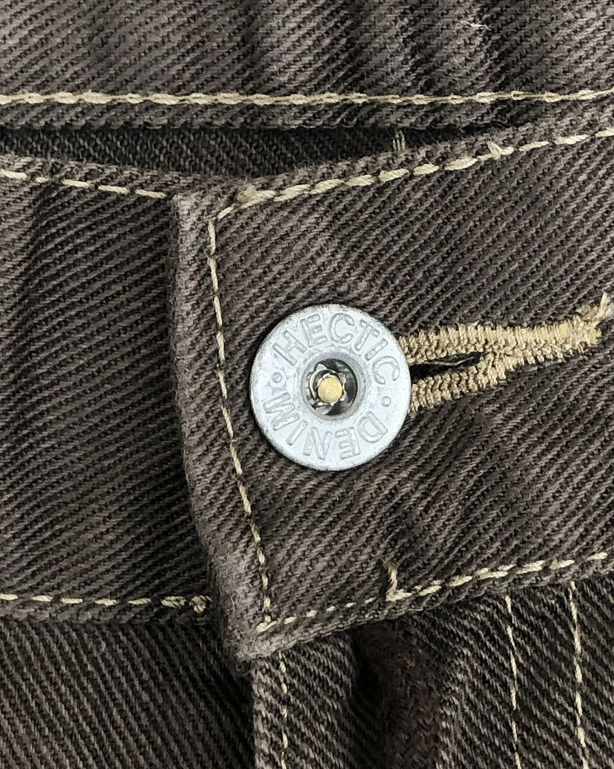 realmad HECTIC 2000s MadHectic “Extra Mad” Buckle Back Brown Jeans Size US 33 - 5 Thumbnail