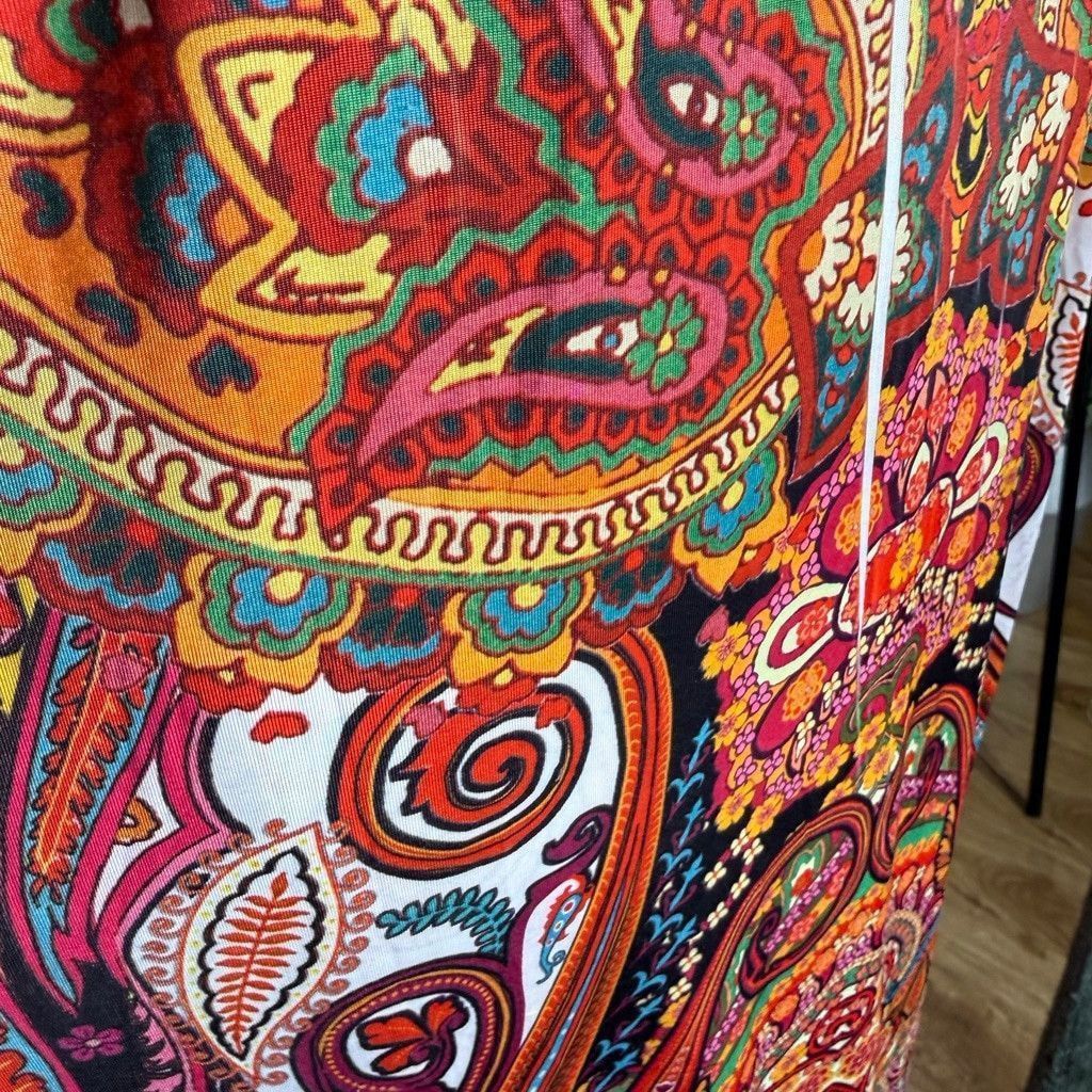 Vintage hippie boho maxi dress paisley red orange empire waist 14 16 Size XL / US 12-14 / IT 48-50 - 9 Thumbnail
