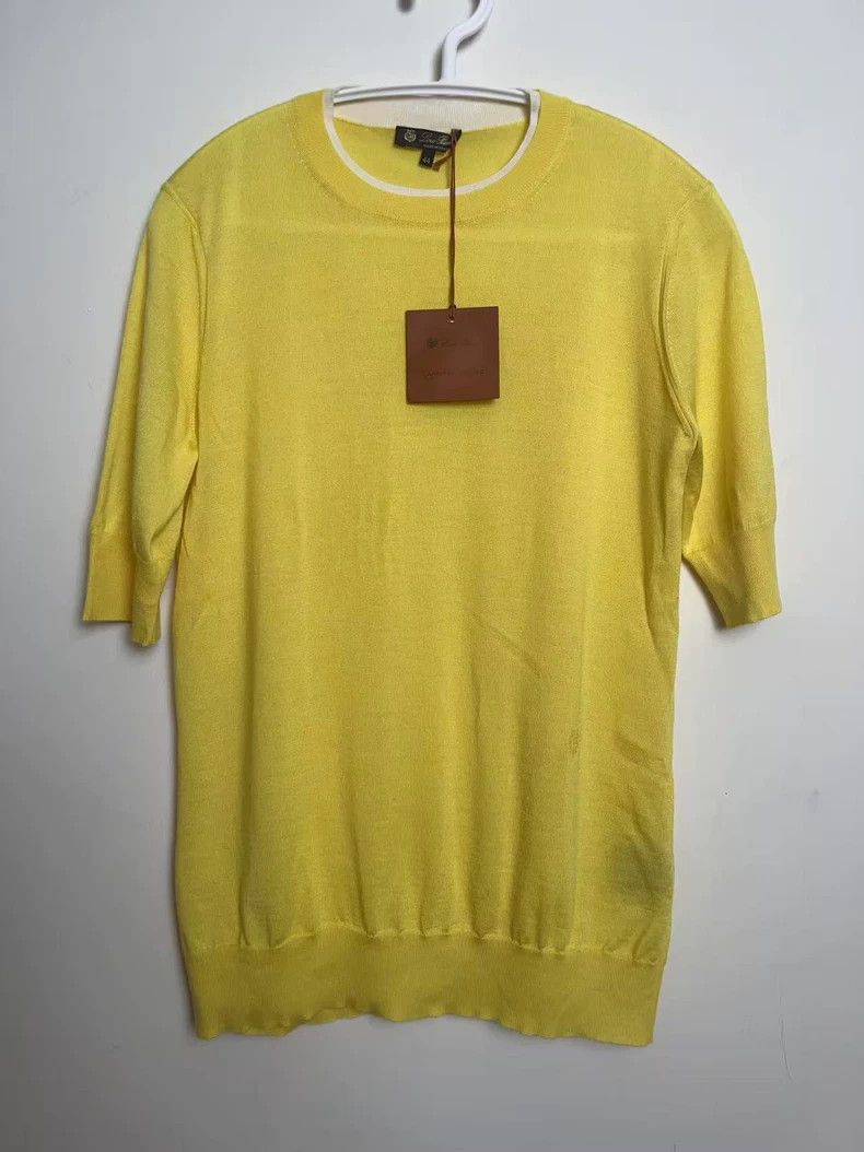 Loro Piana LORO PIANA Yellow knit short sleeves Size M / US 6-8 / IT 42-44 - 1 Thumbnail