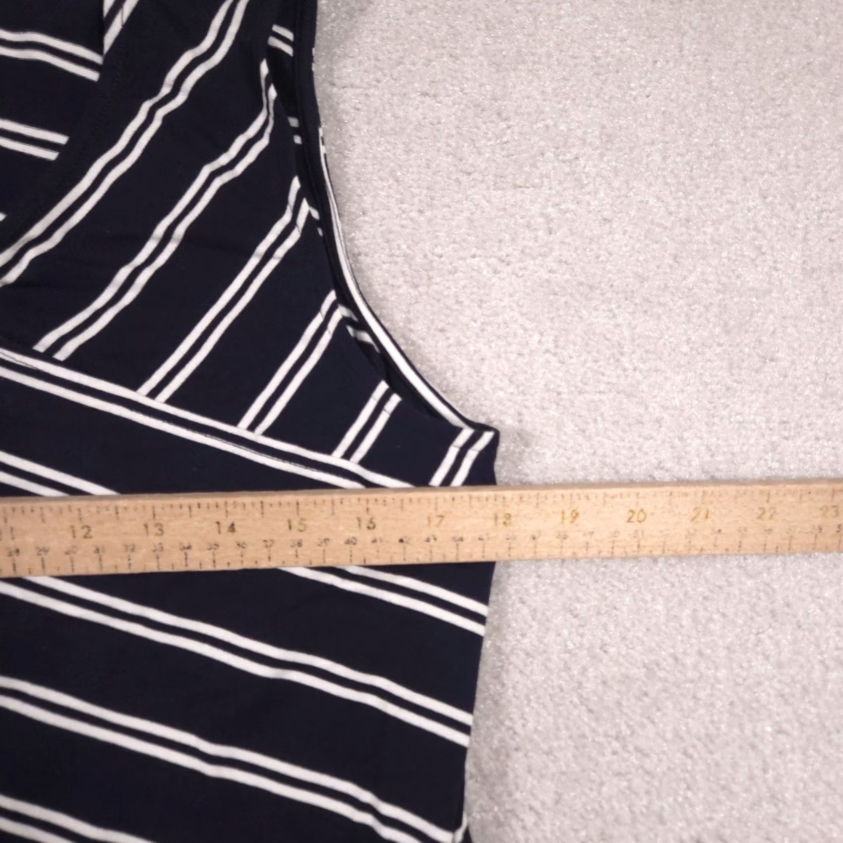 Vintage Chico's Maxi Dress Women's 1 Blue Stripe Asymmetrical Hem Sleeveless Pullover Size XS / US 0-2 / IT 36-38 - 4 Thumbnail