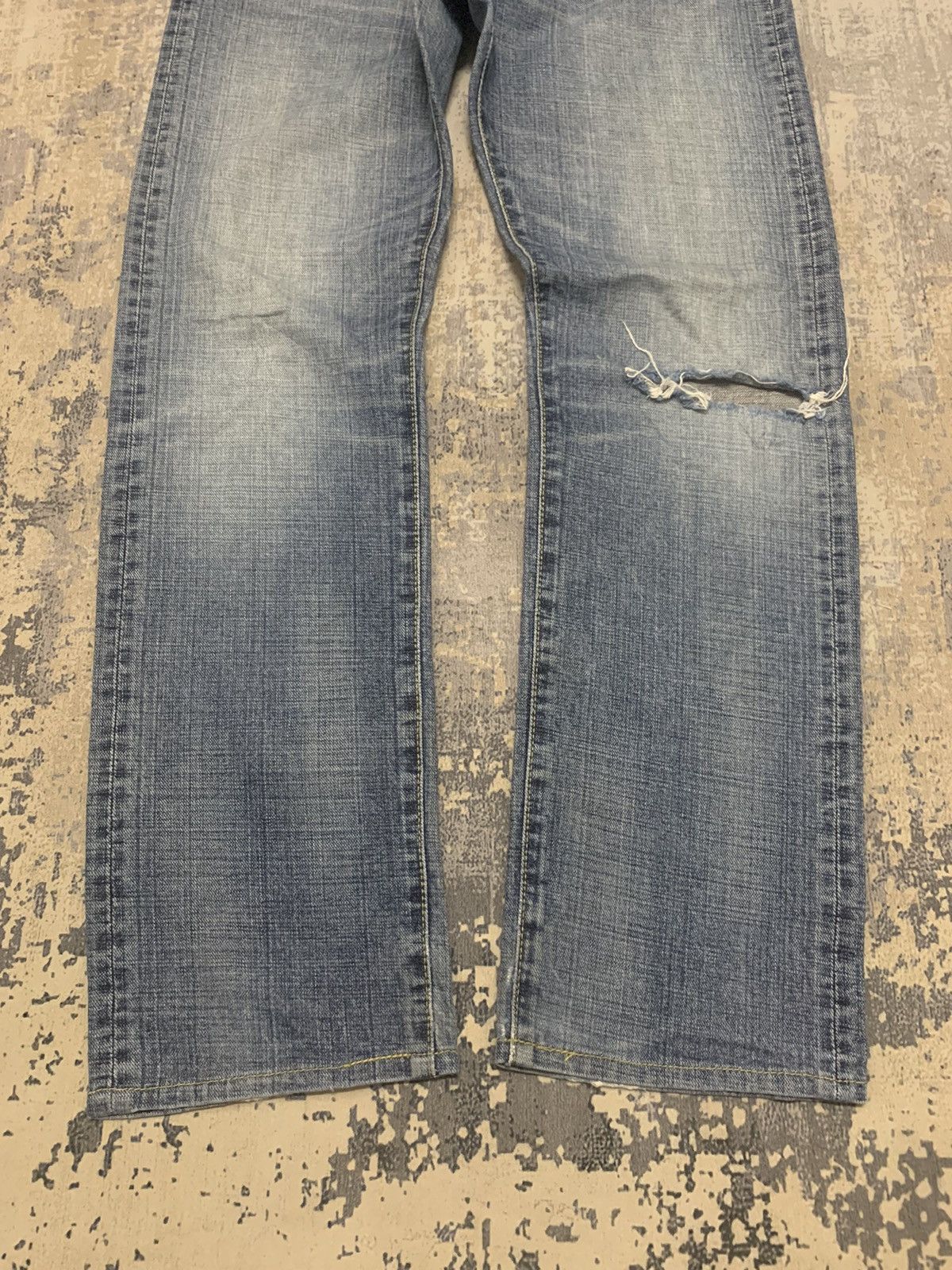 Japanese Brand Vintage Distressed GLHEART Light Wash Baggy J Size US 31 - 4 Thumbnail